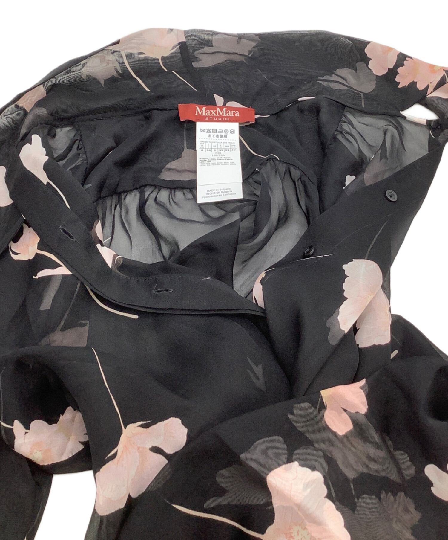 Max Mara STUDIO マックスマーラ　ストゥーディオ ブラウス M 黒 【古着】【中古】【送料無料】 中古・古着通販】Max Mara Studio (マックスマーラ ストゥディオ