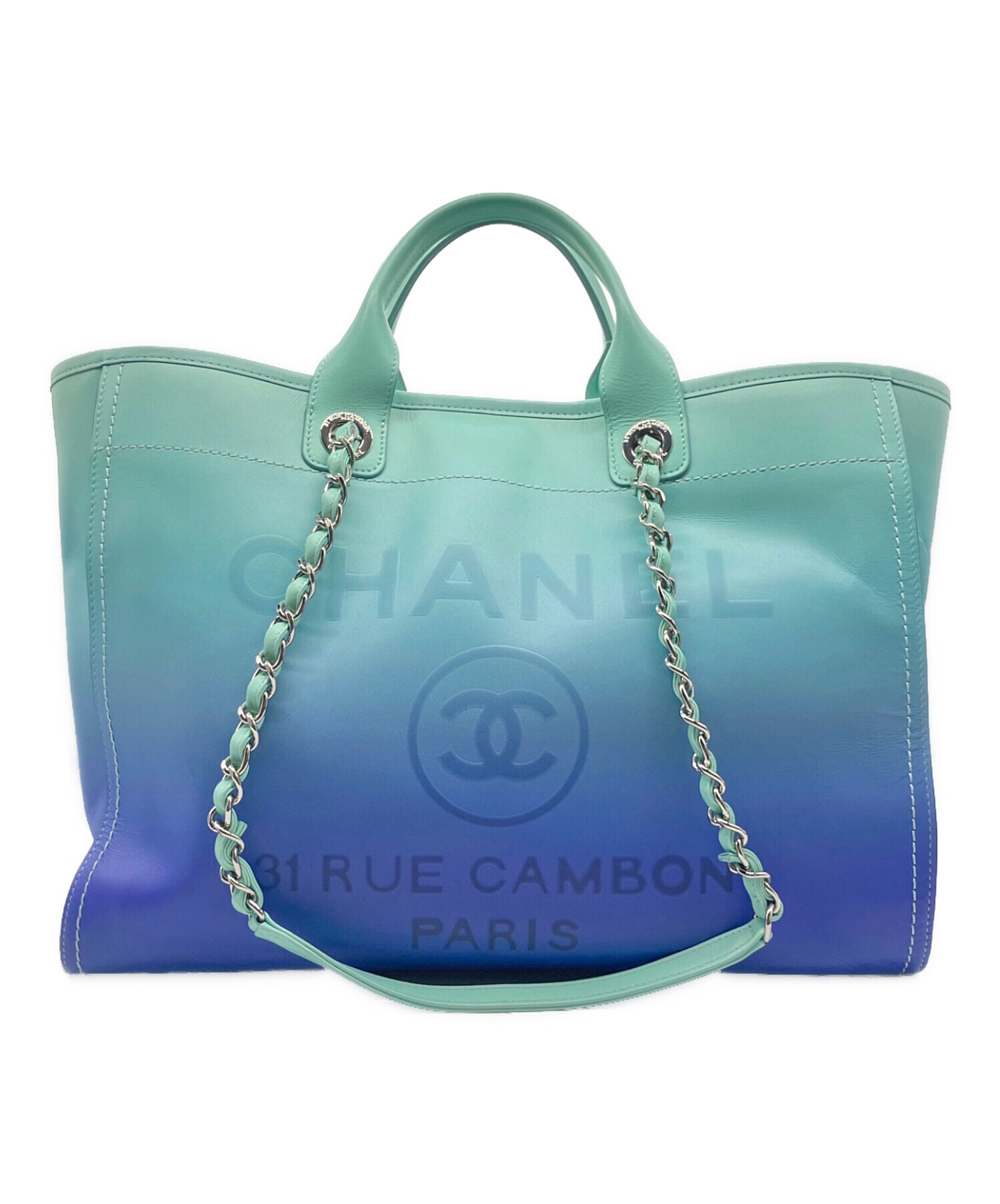 シャネル CHANEL ショルダーバッグ ハンドバッグ ドーヴィルGM キャンバス ブルー レディース 送料無料【中古】 z7716 CHANEL シャネル ドーヴィルGM ショルダーバッグ キャンバス ブルー