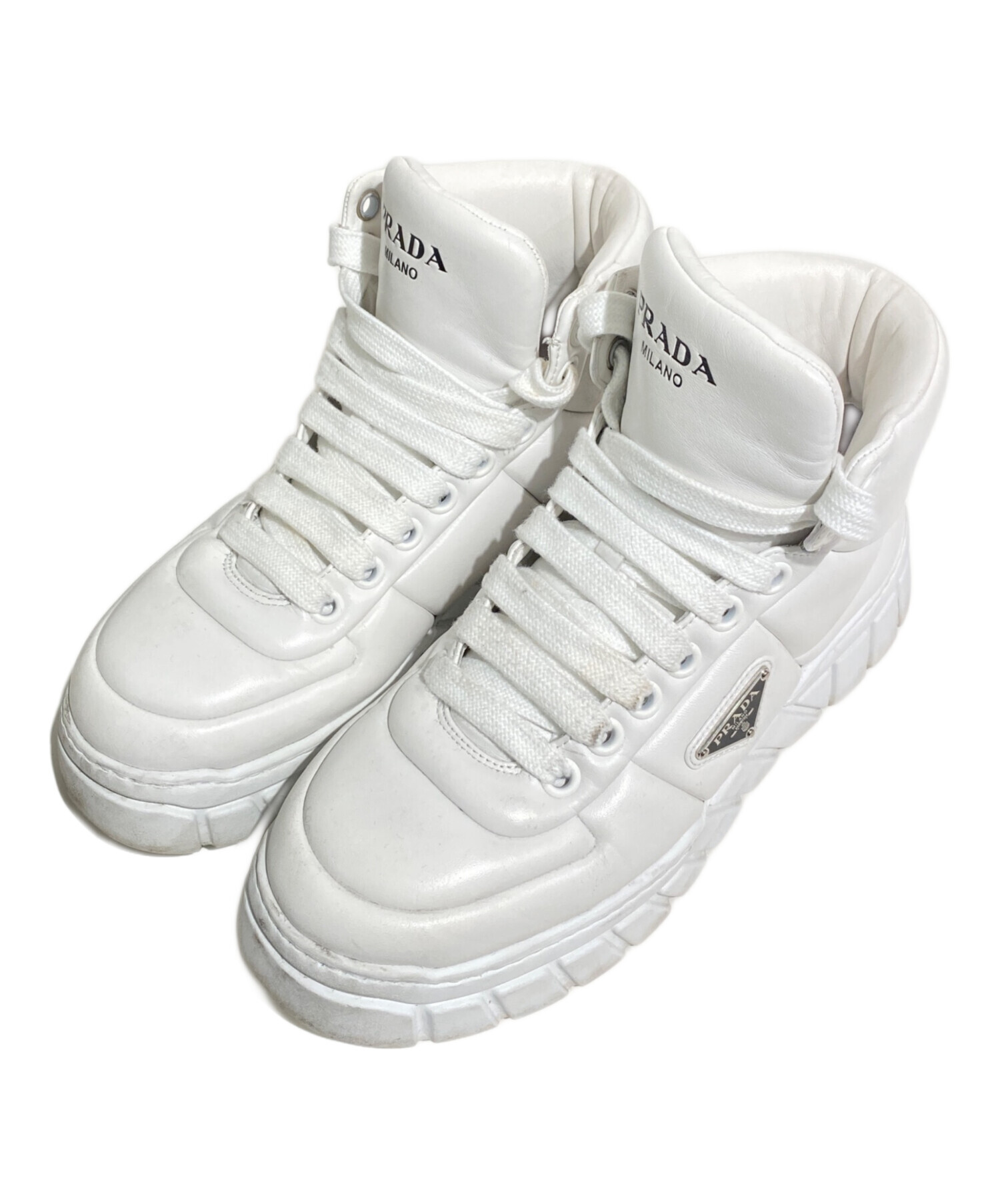 中古・古着通販】PRADA (プラダ) パデッドナッパレザースニーカー 