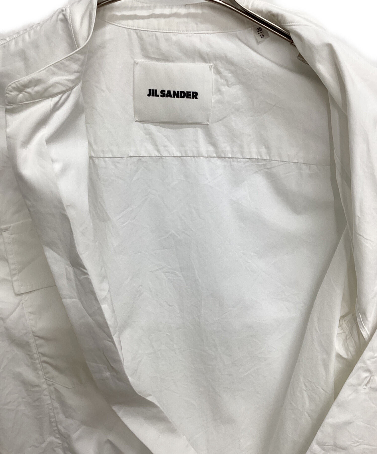 JIL SANDER◆19SS/ノーカラーシャツ/JSEN600105/32/コットン/WHT/無地 SHIRT LS | JIL SANDER(ジルサンダー) ⁄ トップス 長袖シャツ (メンズ