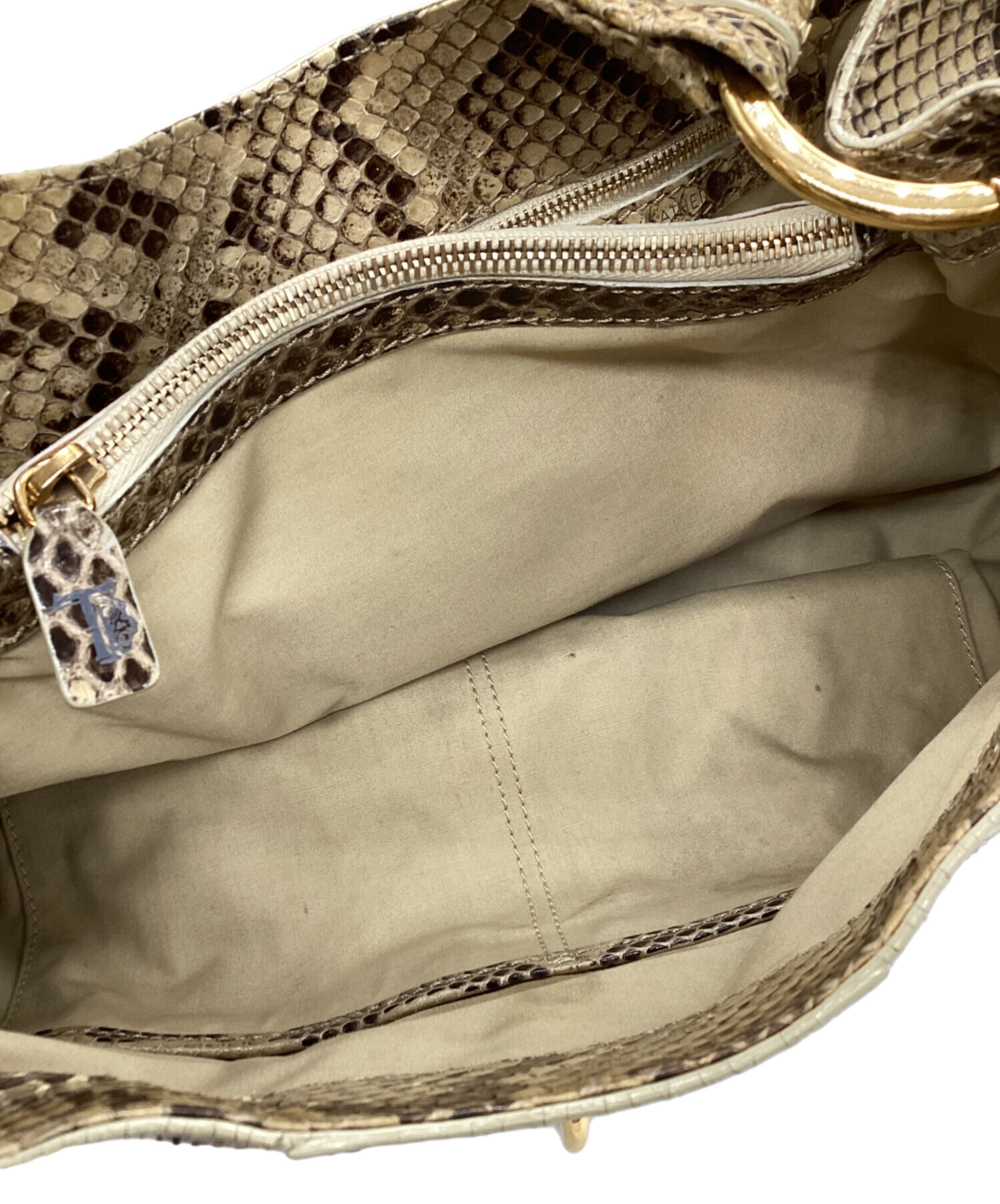 中古・古着通販】TOD'S (トッズ) パイソンショルダーバッグ ベージュ