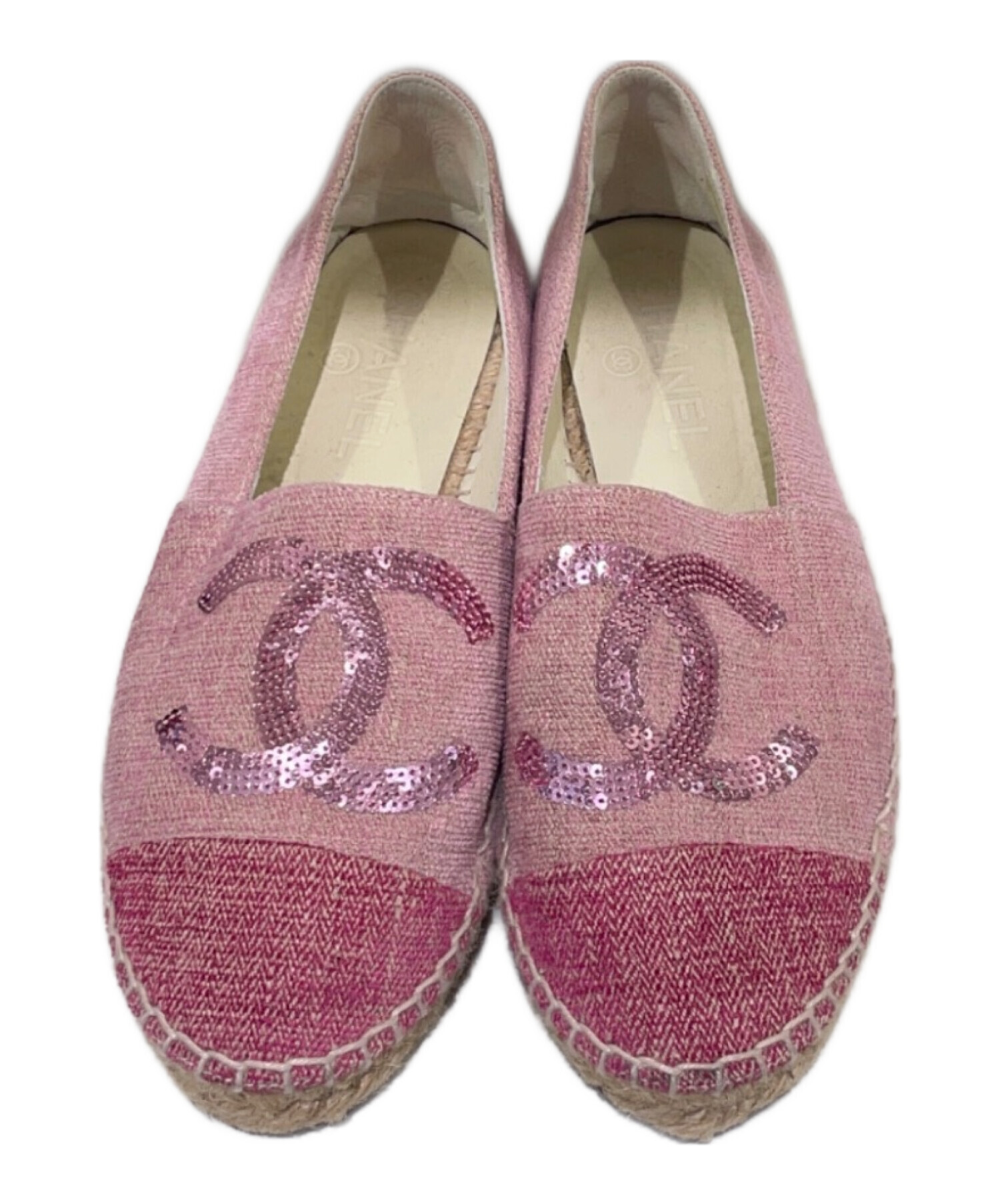 CHANEL エスパドリーユ ピンク メッシュ 中古・古着通販】CHANEL (シャネル) エスパドリーユ ピンク サイズ:36