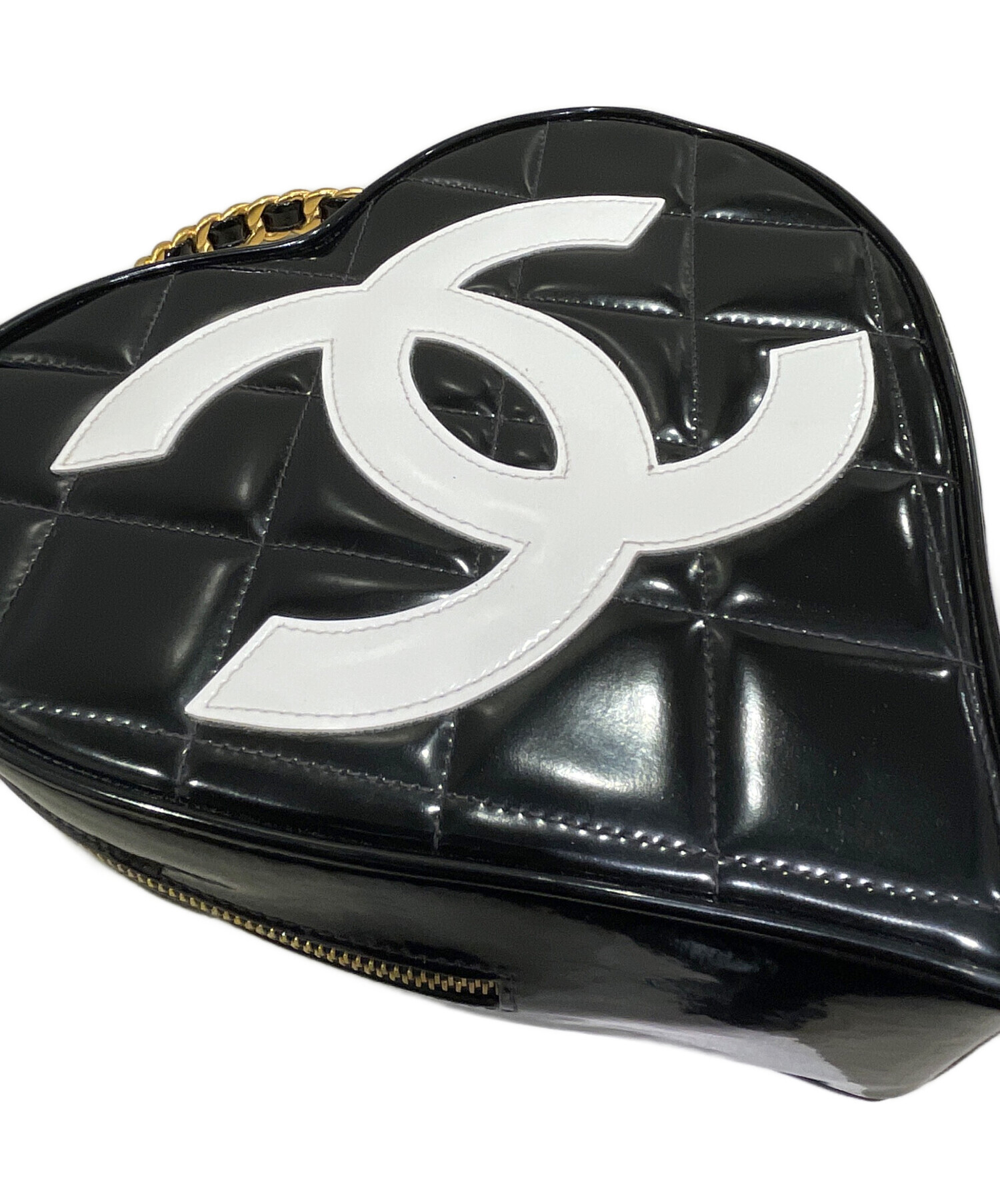 中古・古着通販】CHANEL (シャネル) ハートバニティバッグ ブラック 