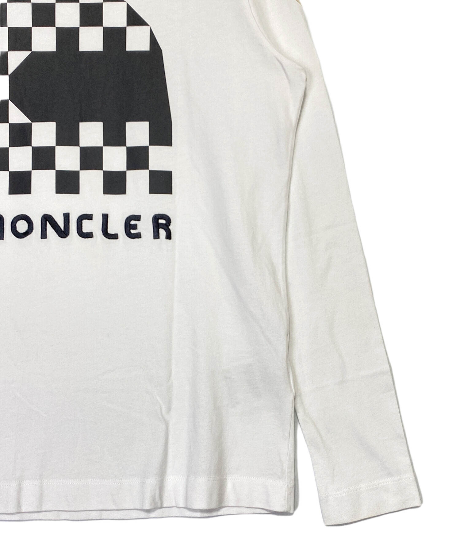 正規品☆美品☆MONCLER 長袖Tシャツ ホワイトXS MONCLER ホワイト 長袖シャツ XS モンクレール ロンT MONCLER 長袖T