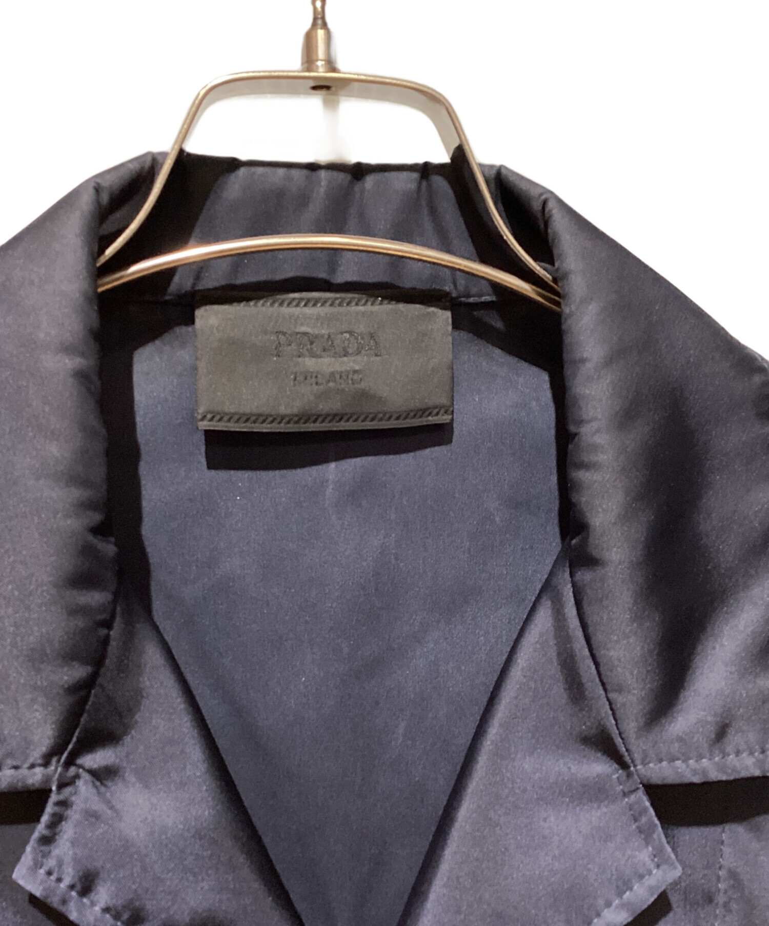 中古・古着通販】PRADA (プラダ) ナイロン半袖シャツ ネイビー サイズ