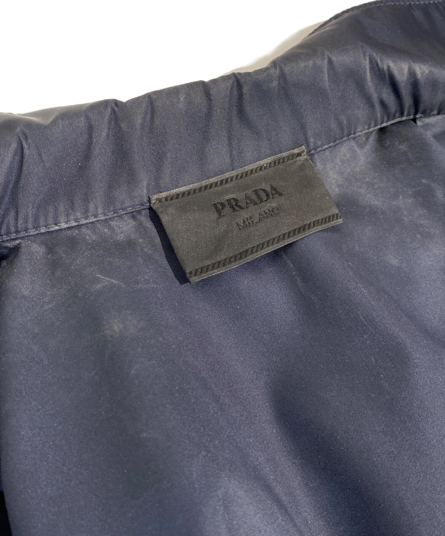 中古・古着通販】PRADA (プラダ) ナイロン半袖シャツ ネイビー サイズ