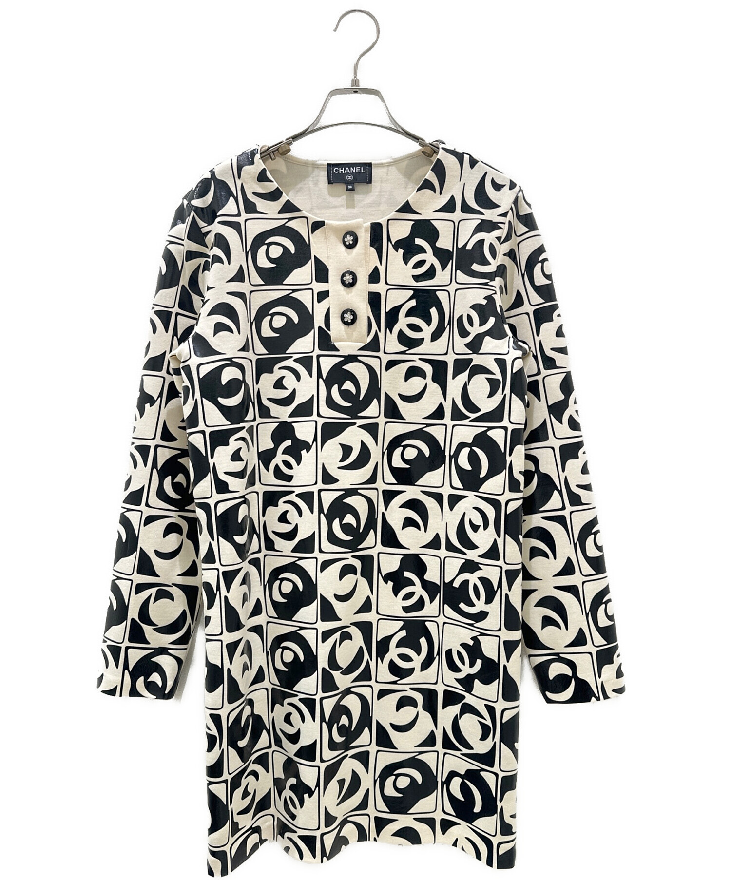 中古・古着通販】CHANEL (アディダス) ココマーク総柄ワンピース 
