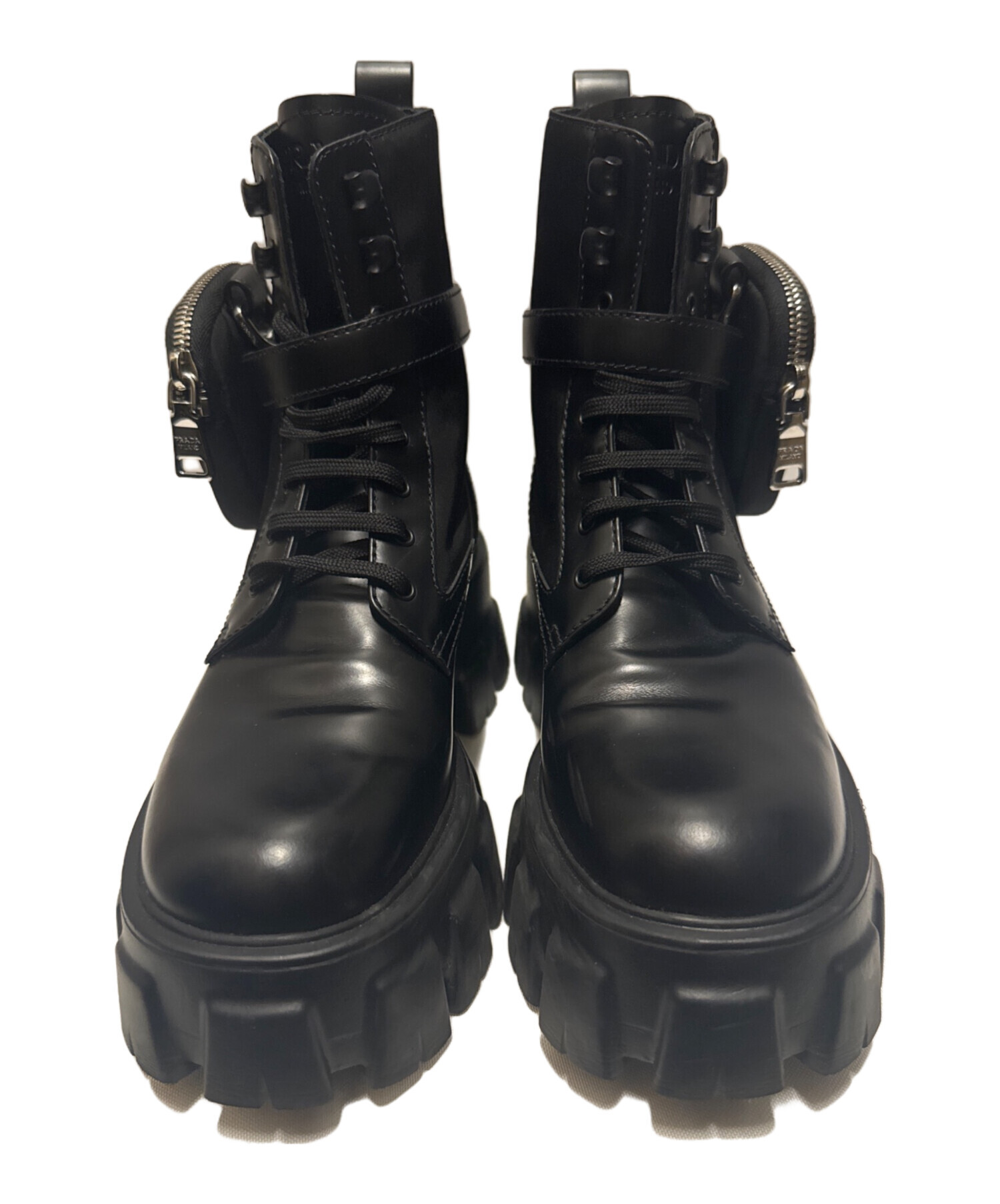 中古・古着通販】PRADA (プラダ) モノリス ポーチ付 ブラック サイズ 
