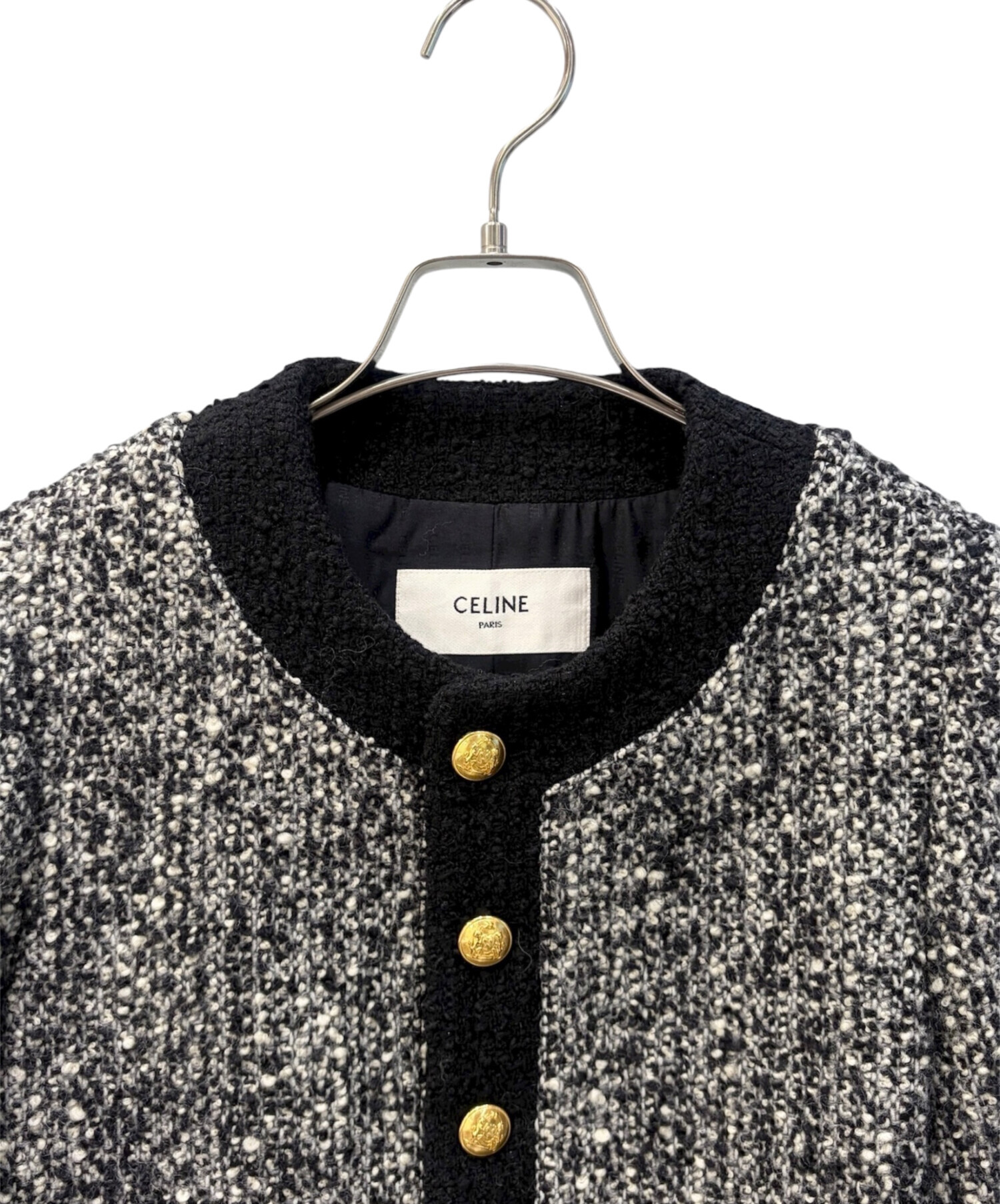 中古・古着通販】CELINE (セリーヌ) ノーカラーツイードジャケット