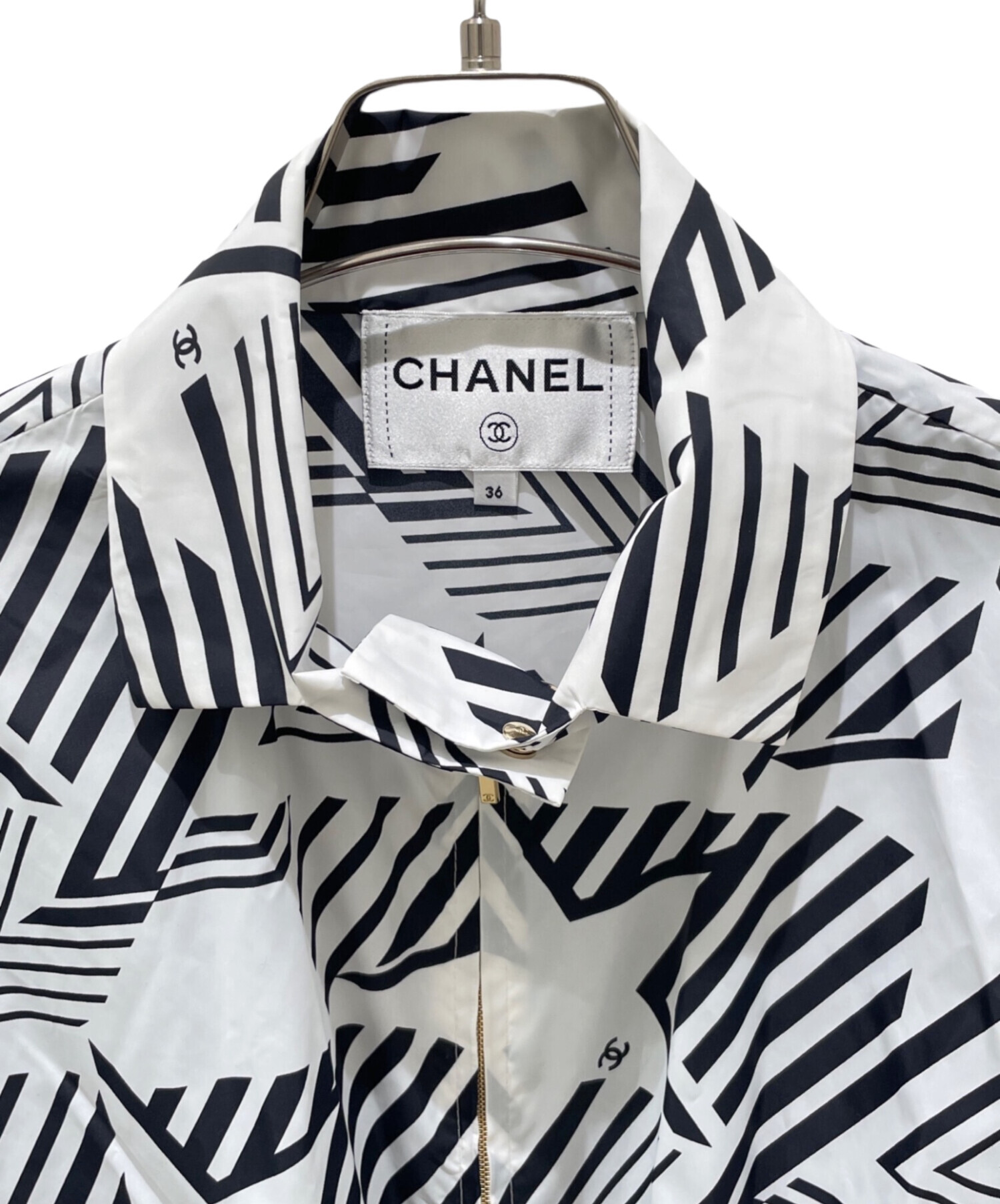 CHANEL ホワイトナイロンジャケット 中古・古着通販】CHANEL (シャネル) P74 ココビーチナイロンブルゾン