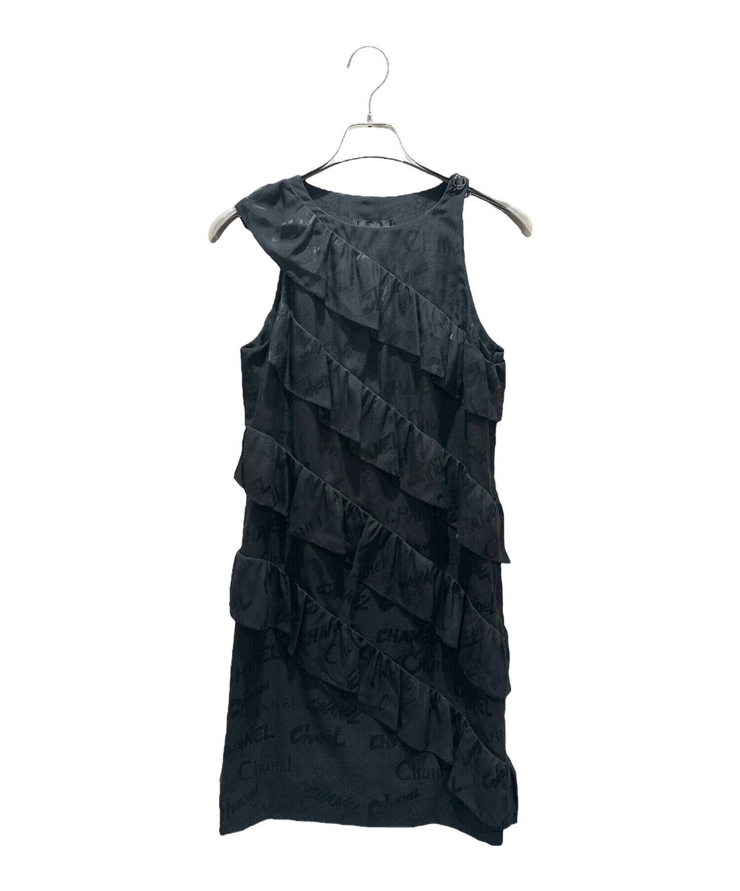 シャネルノースリーブ 中古・古着通販】CHANEL (シャネル) ロゴノースリーブワンピース