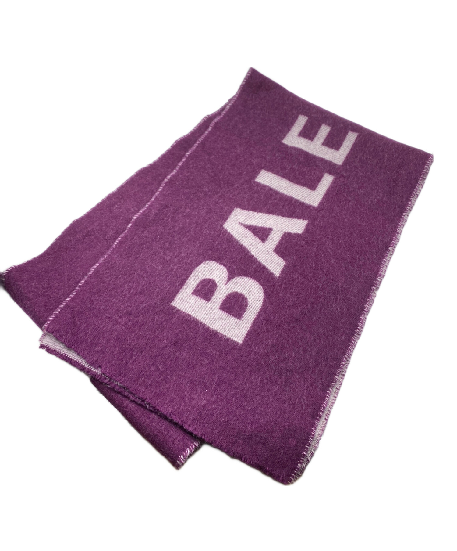 BALENCIAGA ウールマフラー パープル 中古・古着通販】BALENCIAGA (バレンシアガ) ロゴウールマフラー