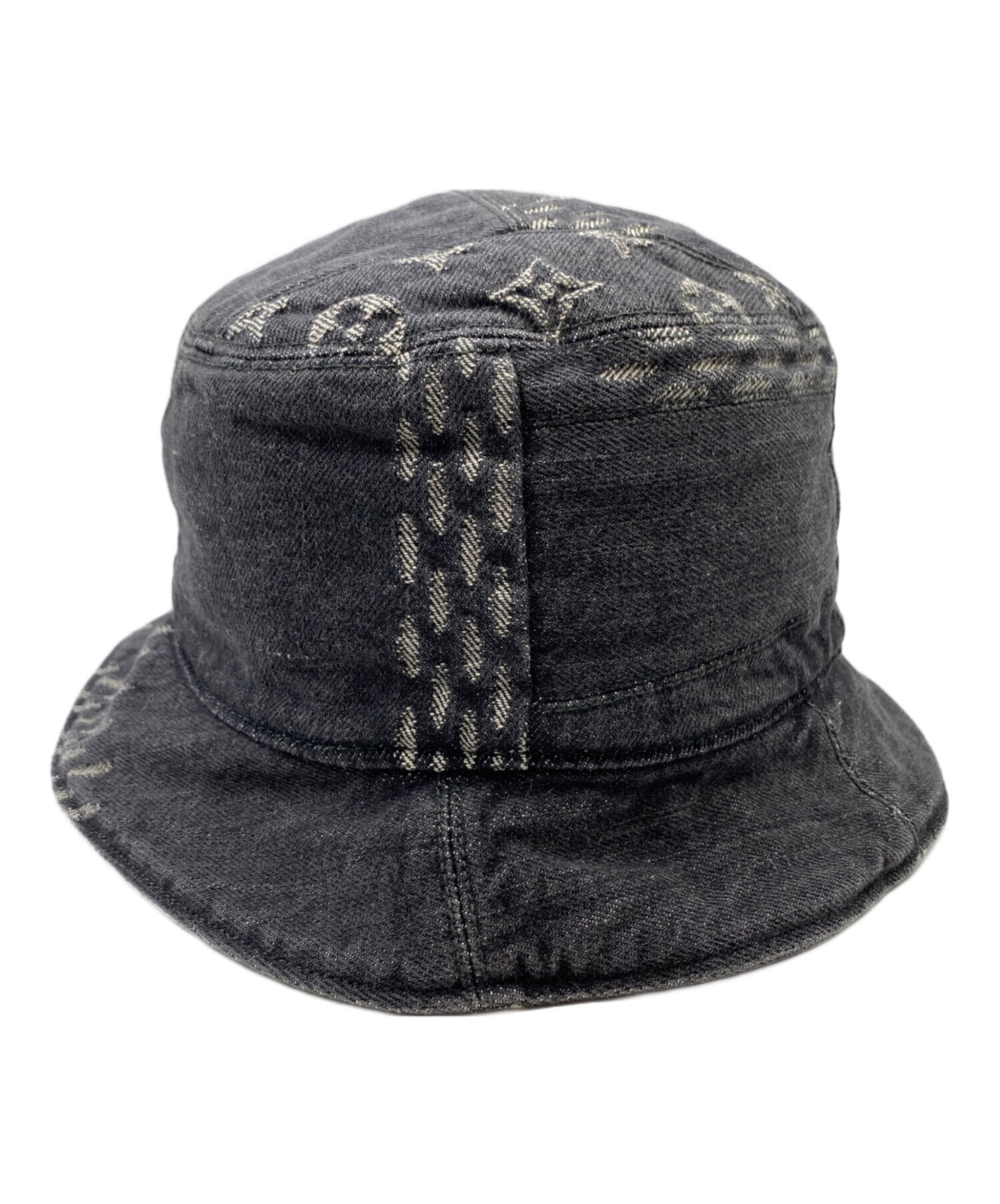 Louis Vuitton 黒 バケットハット 中古・古着通販LOUIS VUITTON (ルイ ヴィトン) バケットハット ルイ