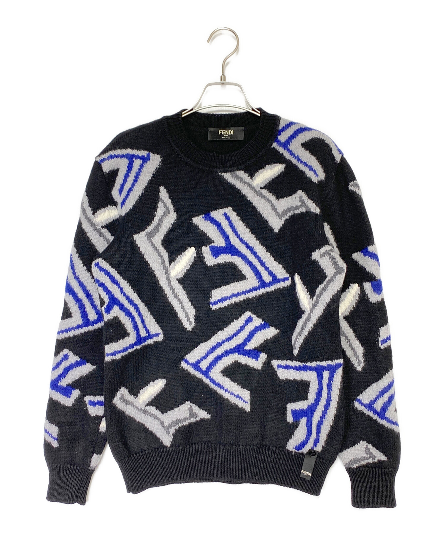 ふんでしもうた 中古・古着通販】FENDI (フェンディ) FFフラグメントニット ブラック