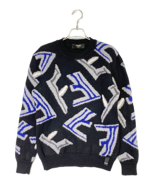 中古・古着通販】FENDI (フェンディ) FFフラグメントニット ブラック