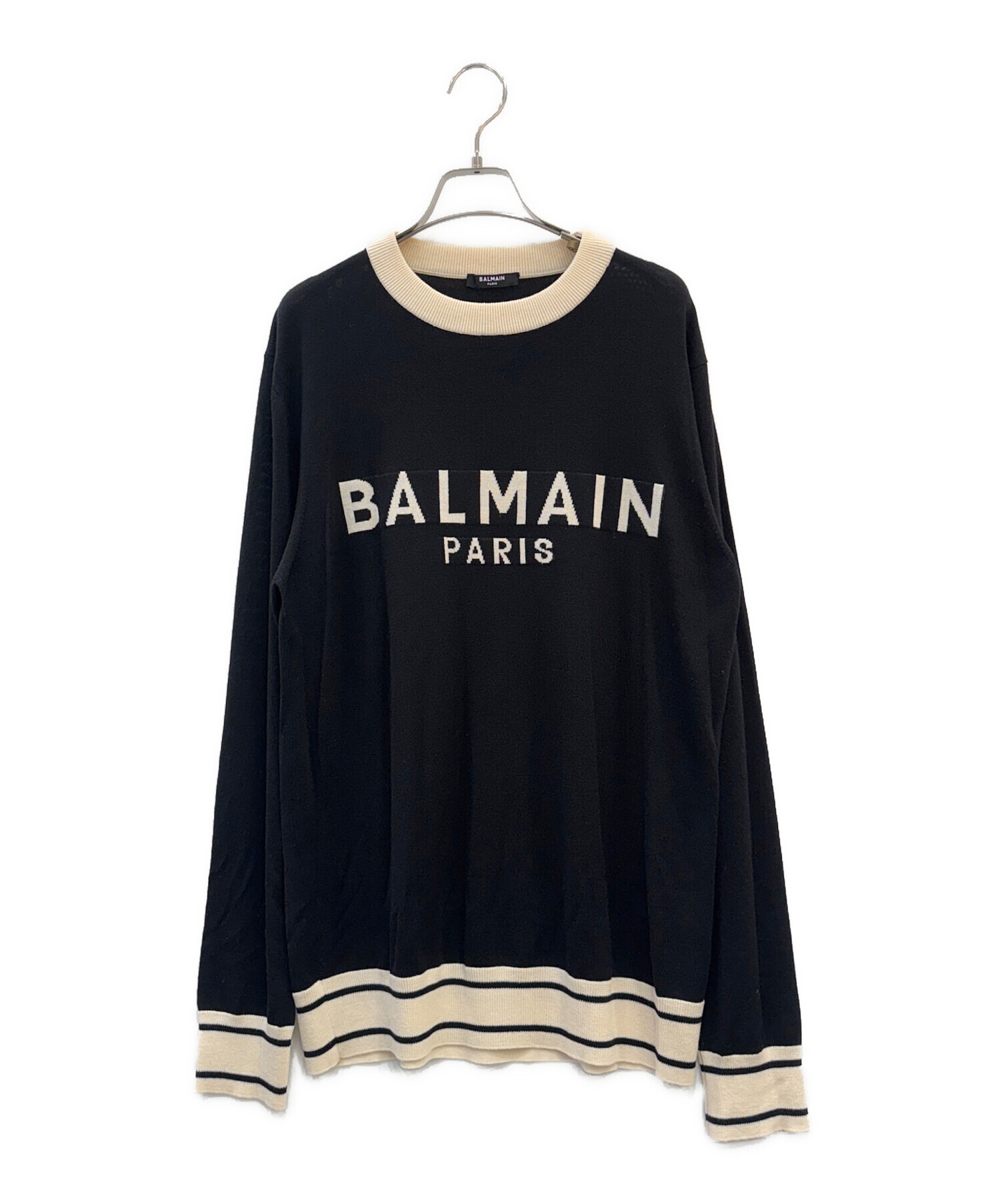中古・古着通販】BALMAIN (バルマン) ニットカットソー ブラック 