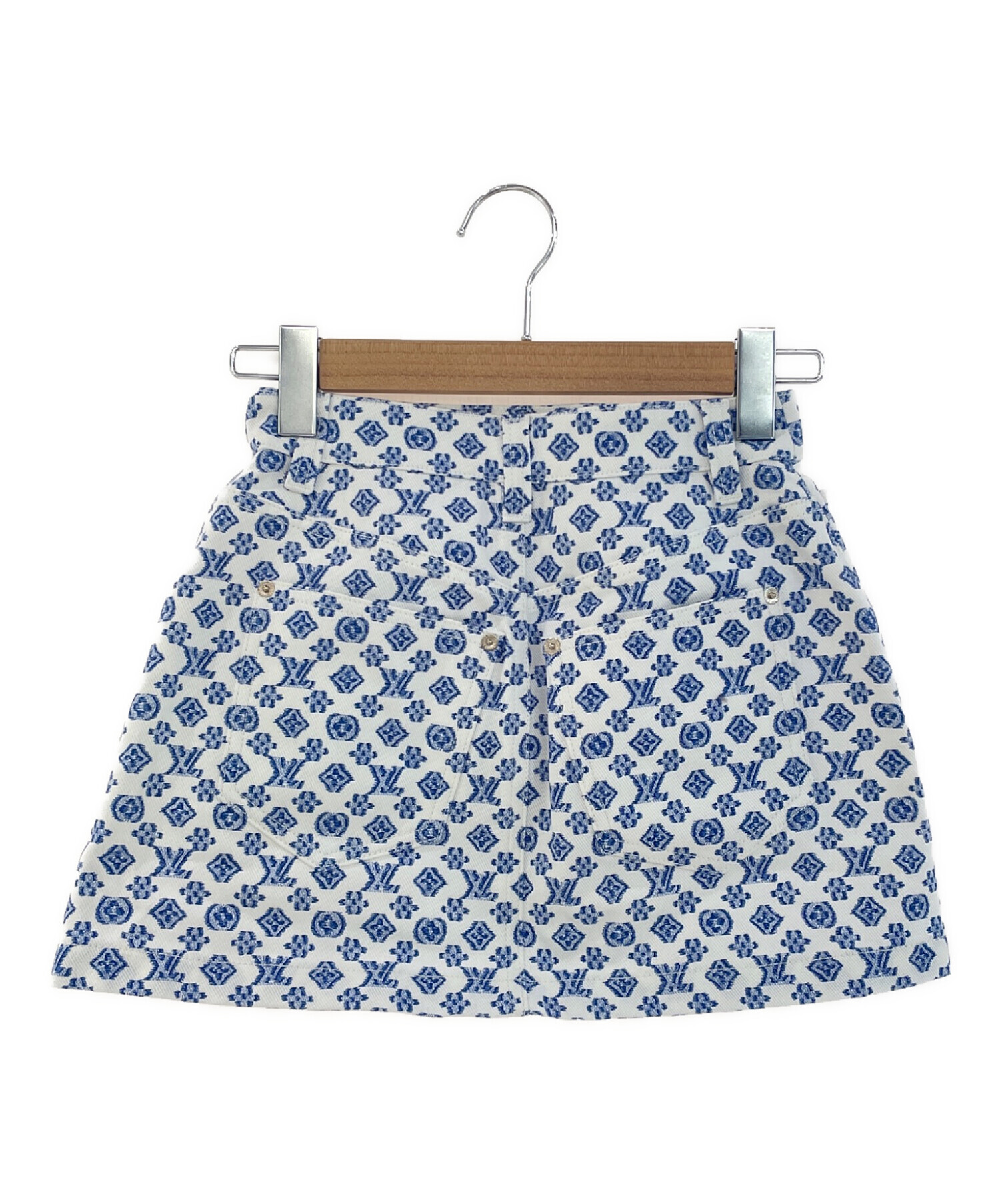 LOUISVUITTON ブラーリィ　モノグラム　ミニスカート　デニム　ホワイト 中古・古着通販】LOUIS VUITTON (ルイ ヴィトン) ブラーリィモノグラム