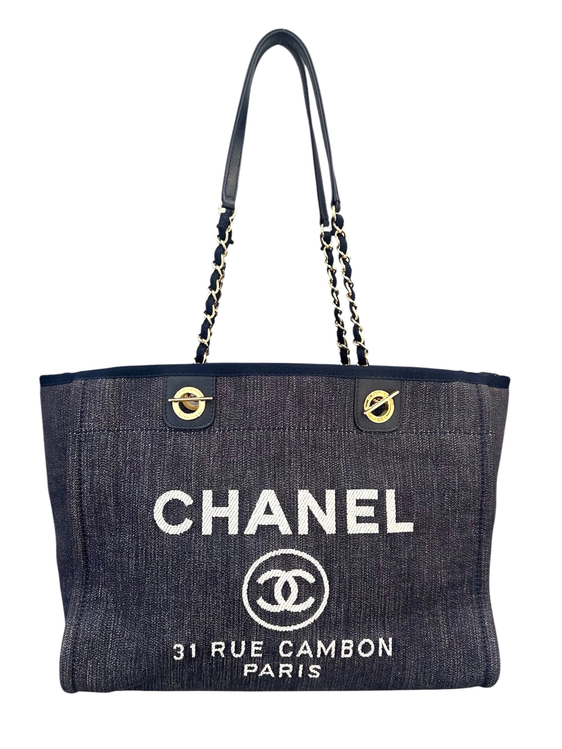 中古・古着通販】CHANEL (シャネル) ドーヴィル MM ネイビー サイズ:MM