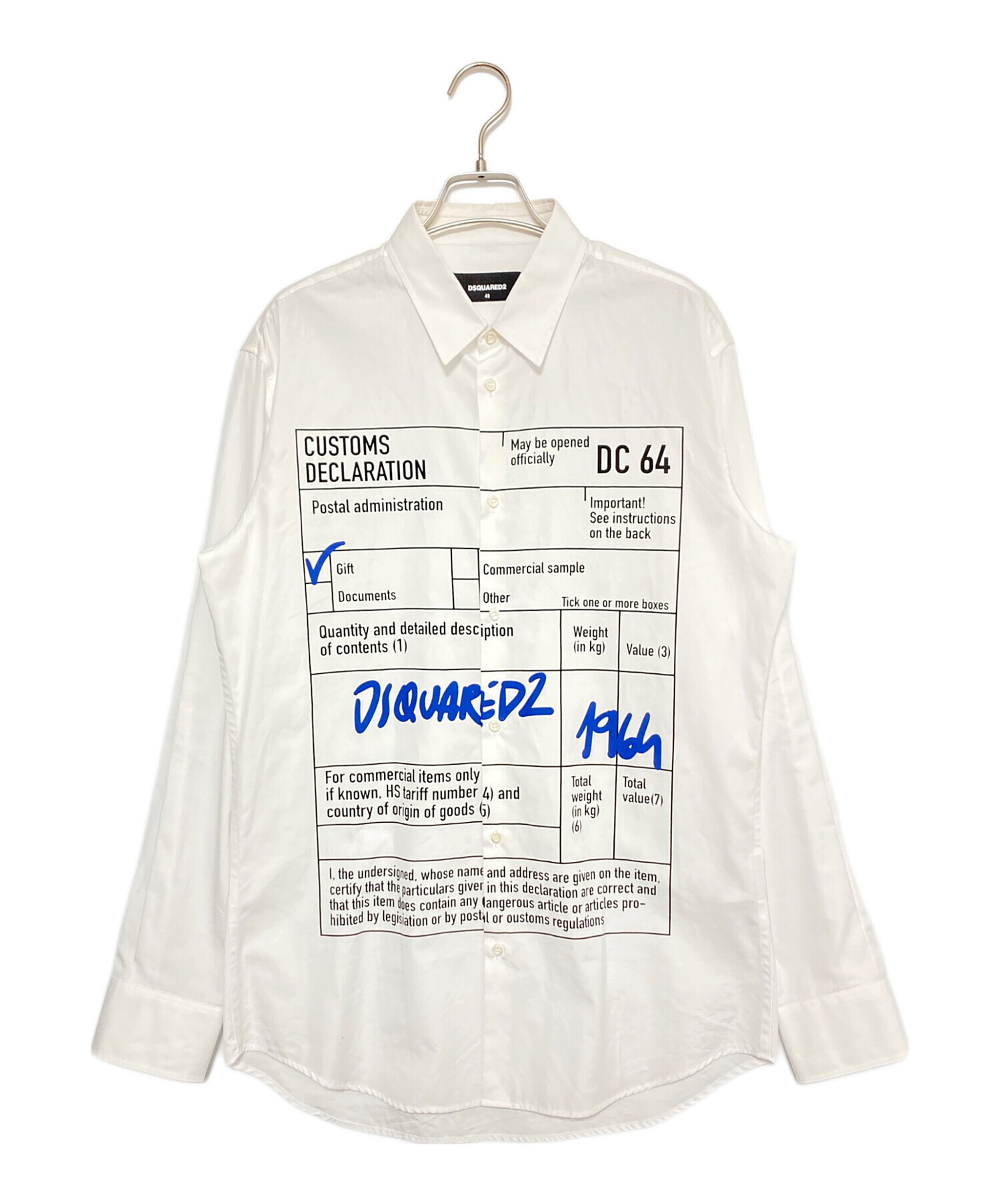 新品】DSQUARED2 ディースクエアード ロゴ入り ホワイトシャツ 中古