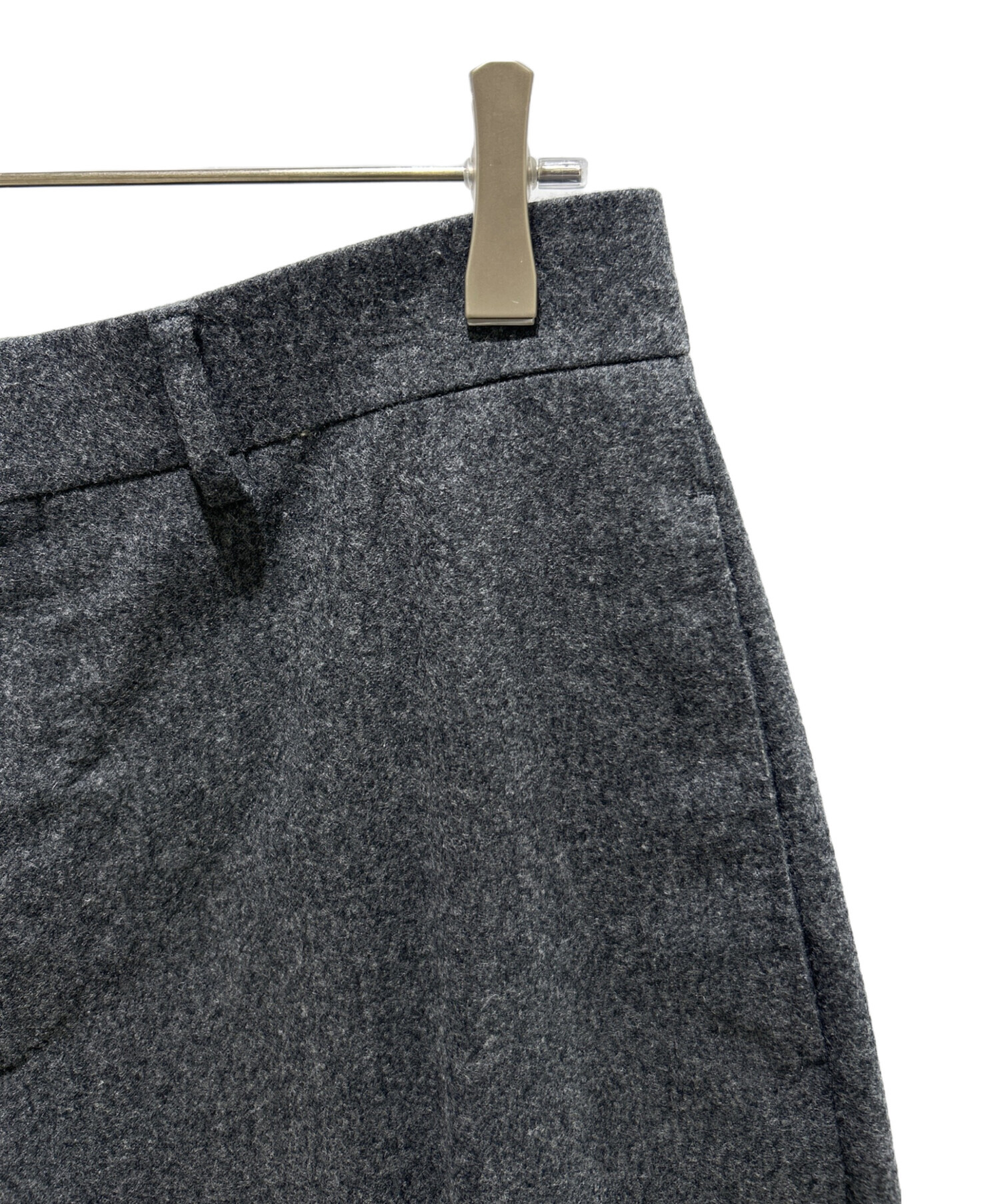 【未使用】エルメス パンツ ウール95%•カシミヤ5% グレー 40サイズ 中古・古着通販】HERMES (エルメス) HERMES ワイドウールパンツ