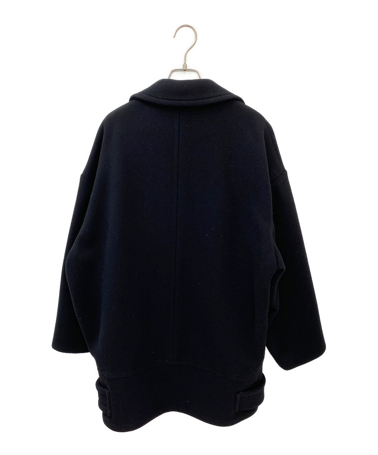 中古・古着通販】CELINE (セリーヌ) エッグシェイプ Pコート ブラック