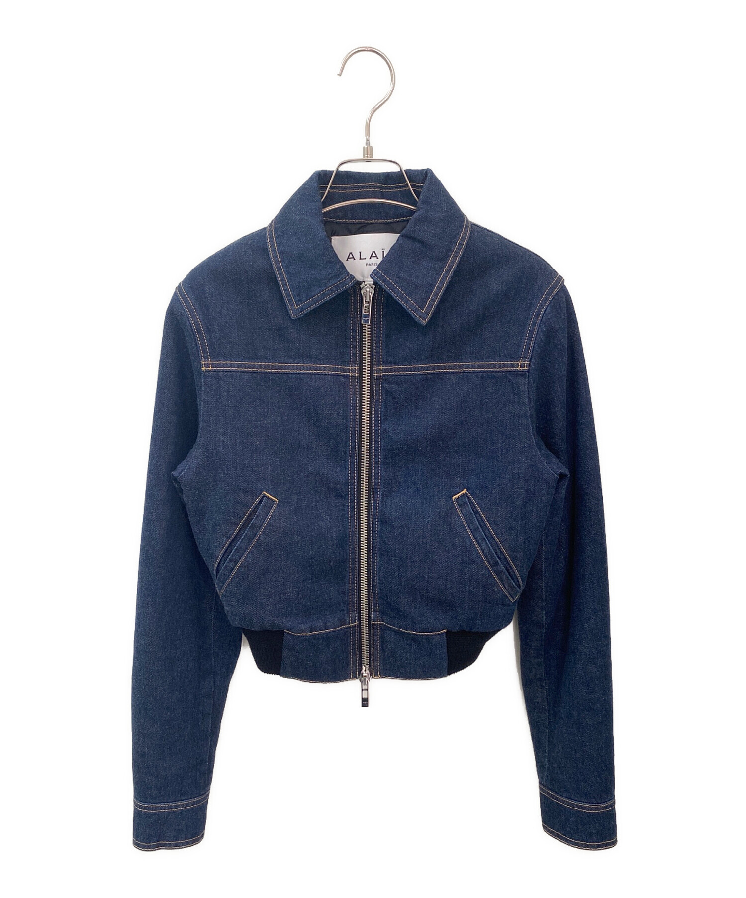 中古・古着通販】ALAIA (アライア) デニムブルゾン ネイビー サイズ:34 