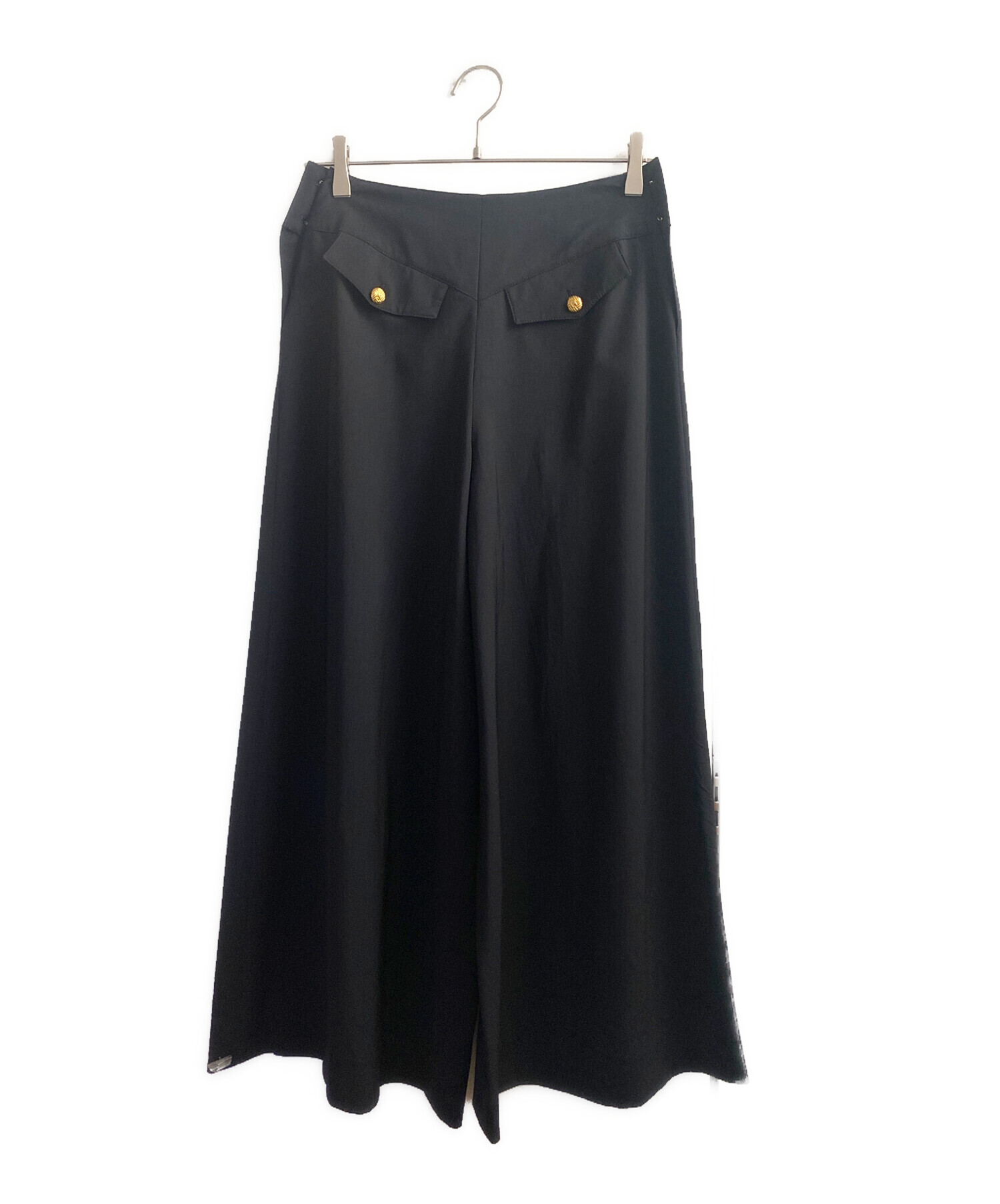 CHANELワイドパンツ 中古・古着通販】CHANEL (シャネル) ココボタンタックワイドパンツ