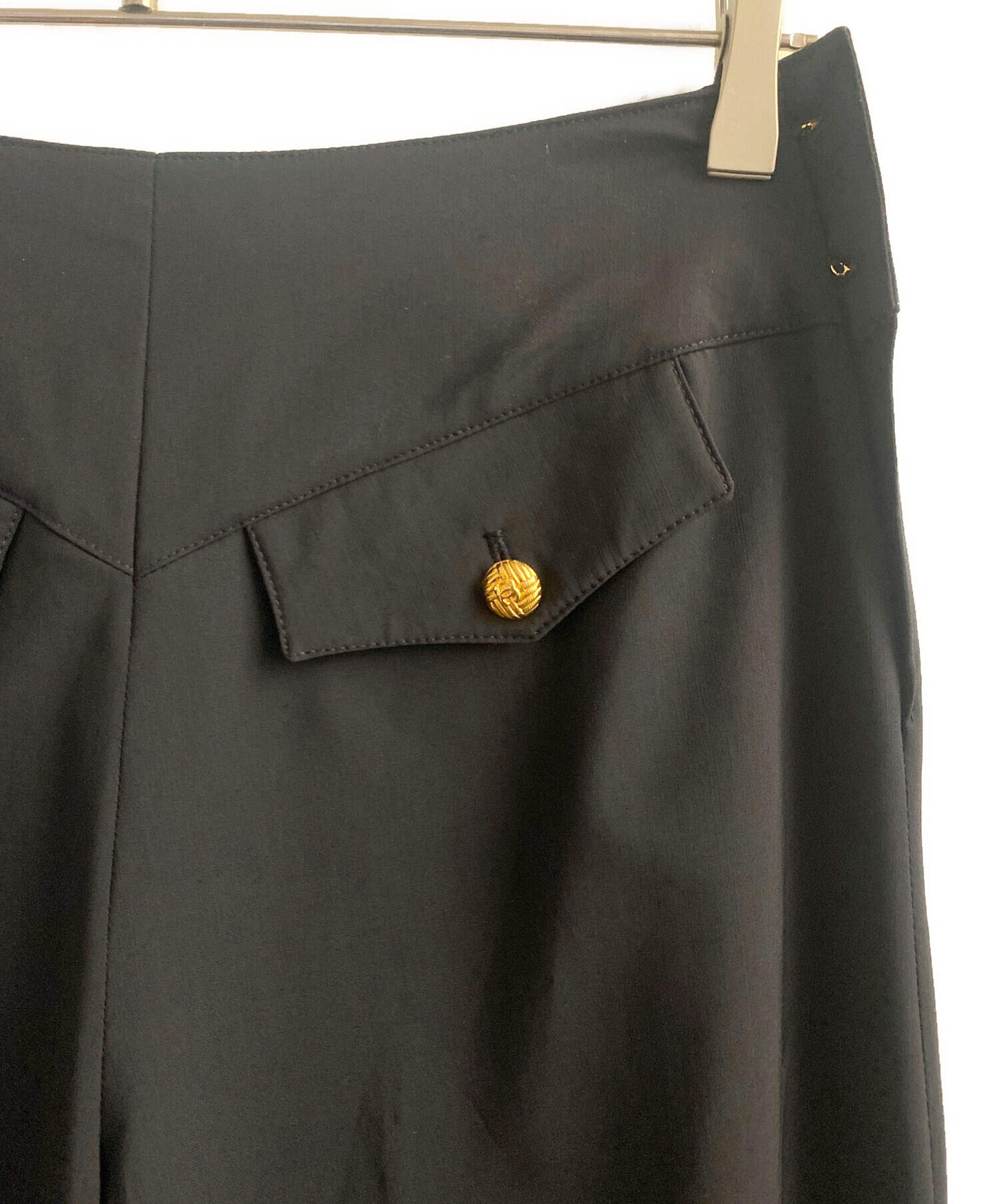 中古・古着通販】CHANEL (シャネル) ココボタンタックワイドパンツ