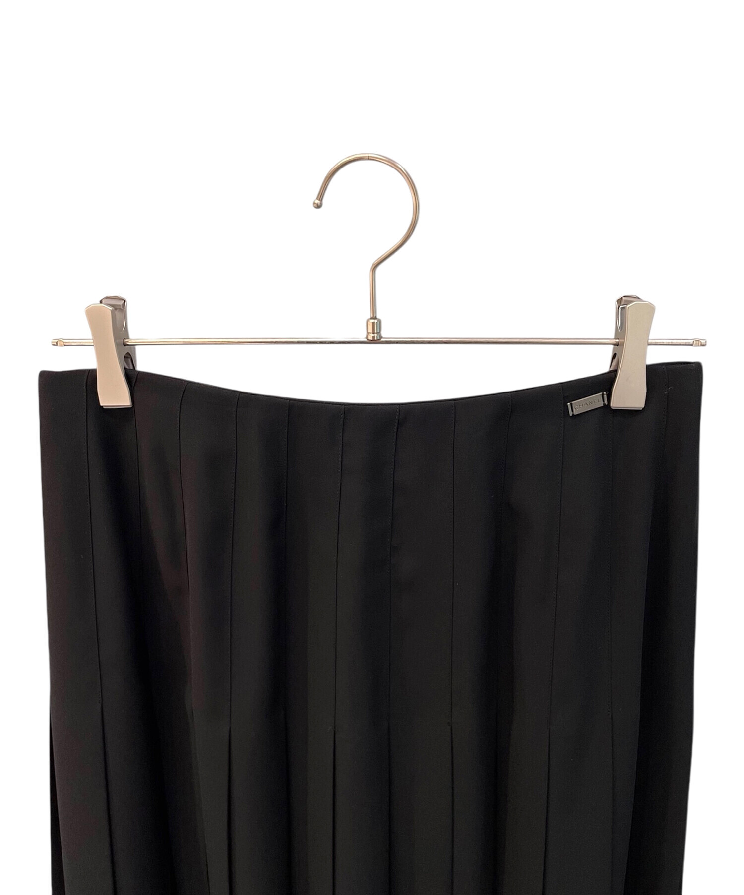中古・古着通販】CHANEL (シャネル) プリーツロングスカート ブラック
