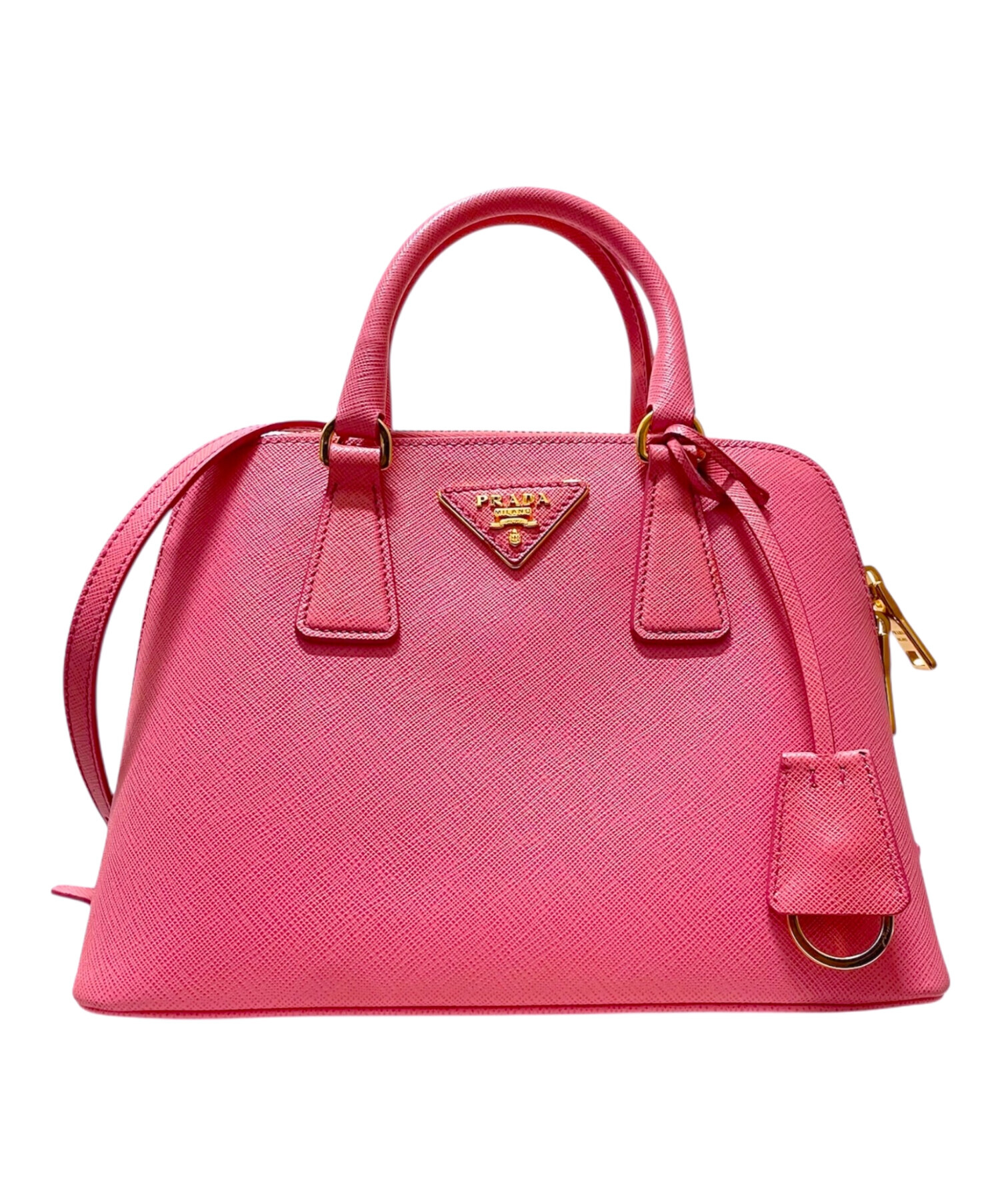 中古・古着通販】PRADA (プラダ) サフィアーノルクス ピンク×ゴールド 