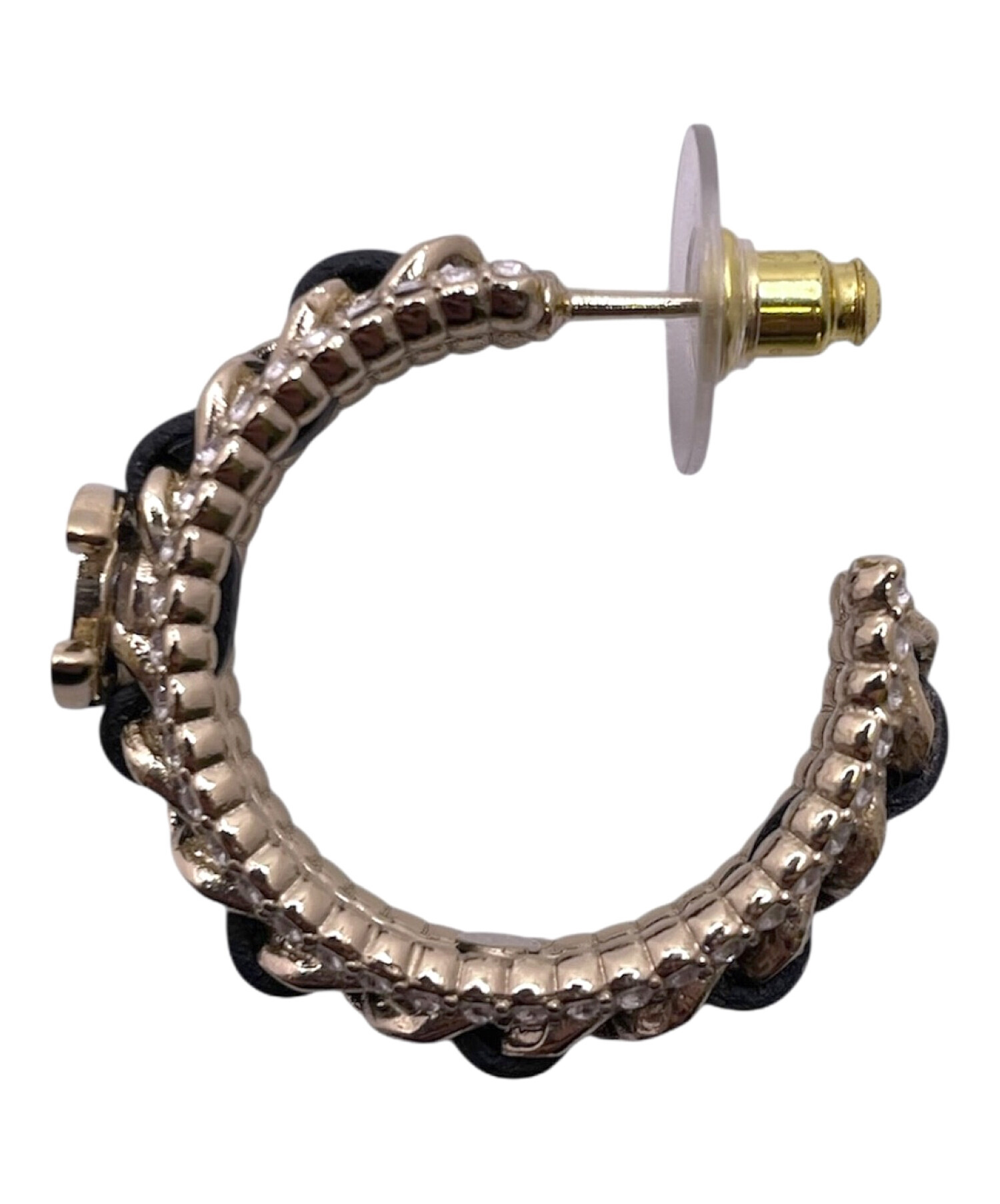 正規品‪☆シャネルココマークフープピアス 黒スワロヴィンテージCHANELメンズ 中古・古着通販】CHANEL (シャネル) ココマーク フープ ピアス