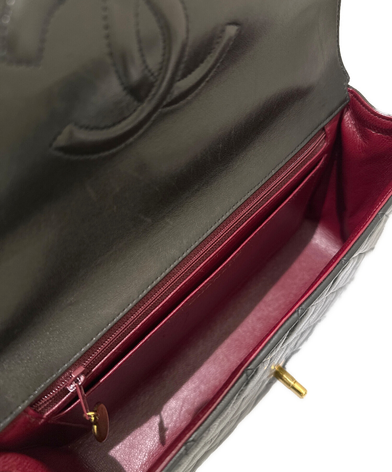シャネル 入手困難 正規品 ヴィンテージ親子バッグ 中古・古着通販】CHANEL (シャネル) 親子バッグ ブラック×ゴールド金具