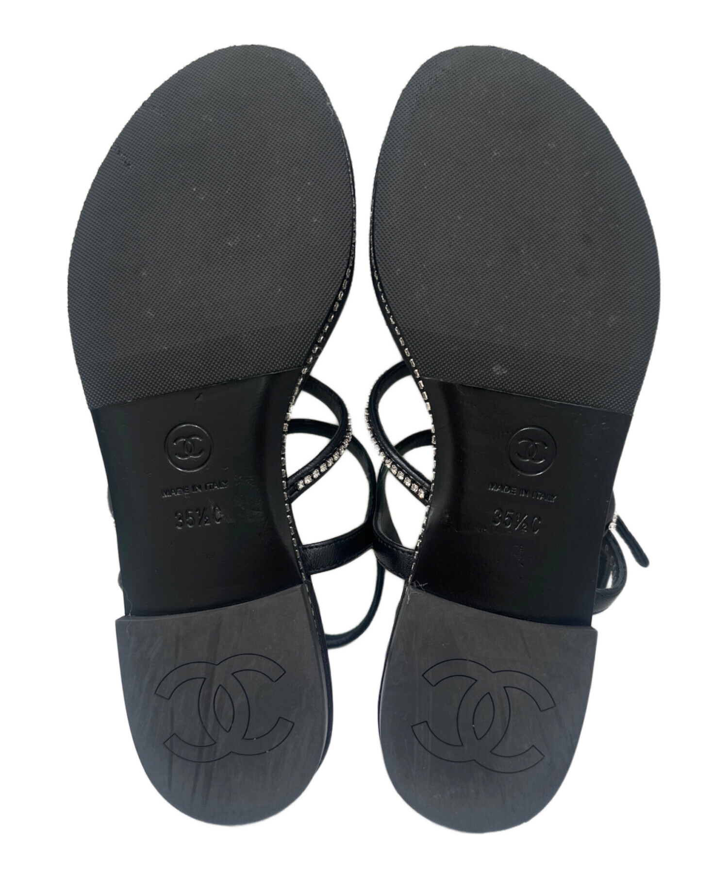 中古・古着通販】CHANEL (シャネル) ラインストーンココマークサンダル 