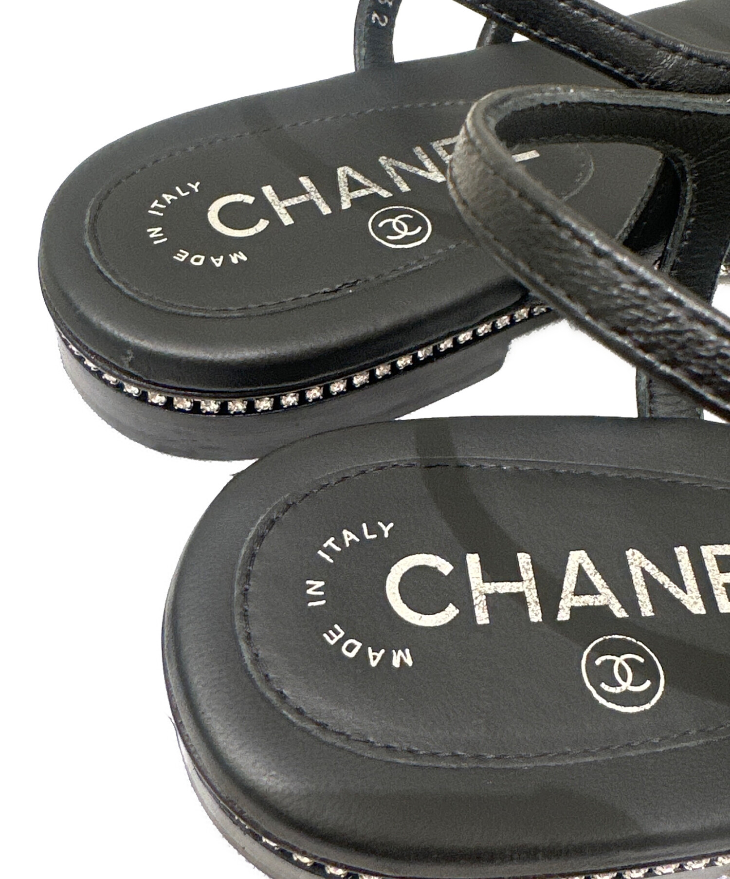 中古・古着通販】CHANEL (シャネル) ラインストーンココマークサンダル 