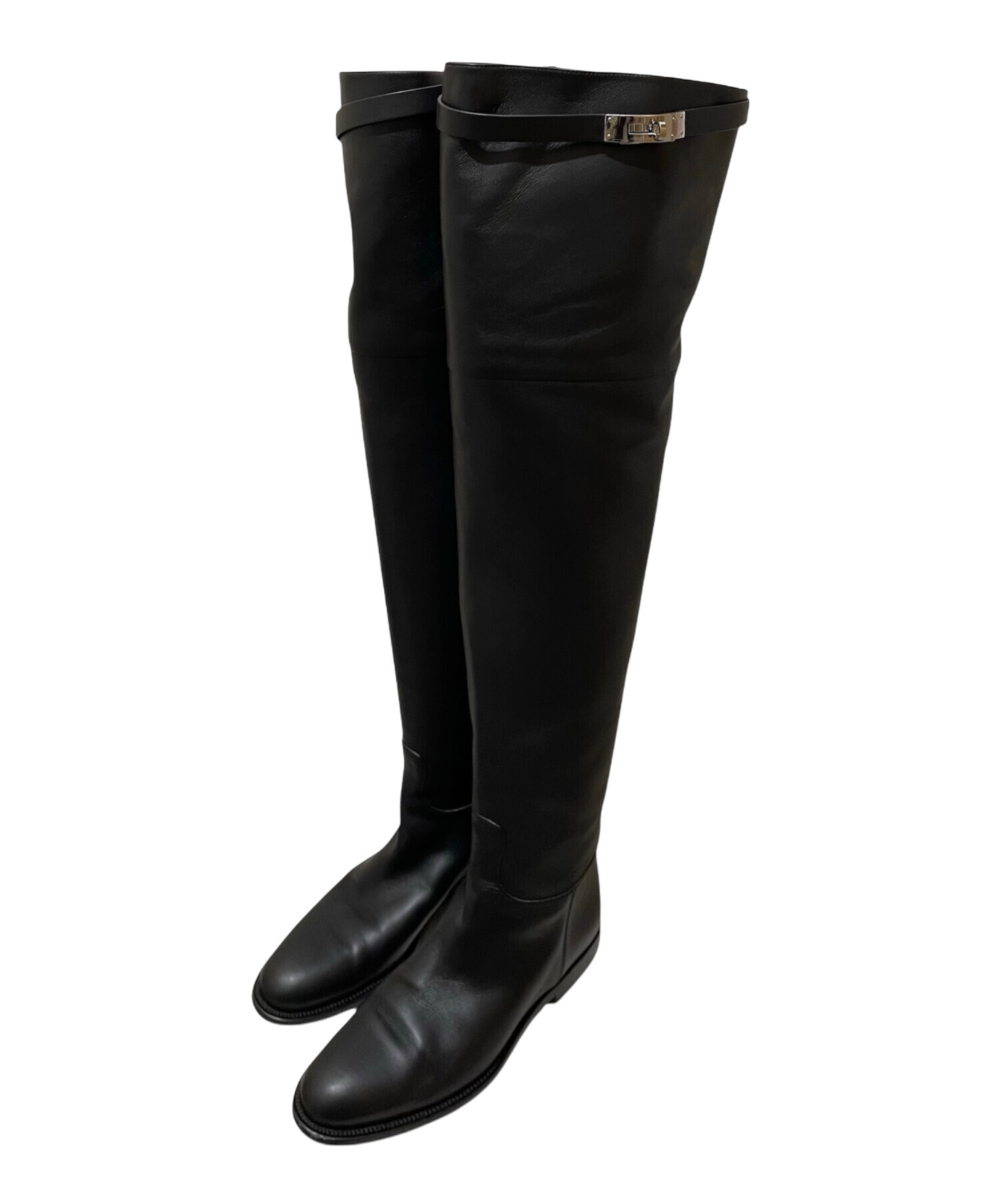 中古・古着通販】HERMES (エルメス) ケリーバックルサイハイブーツ