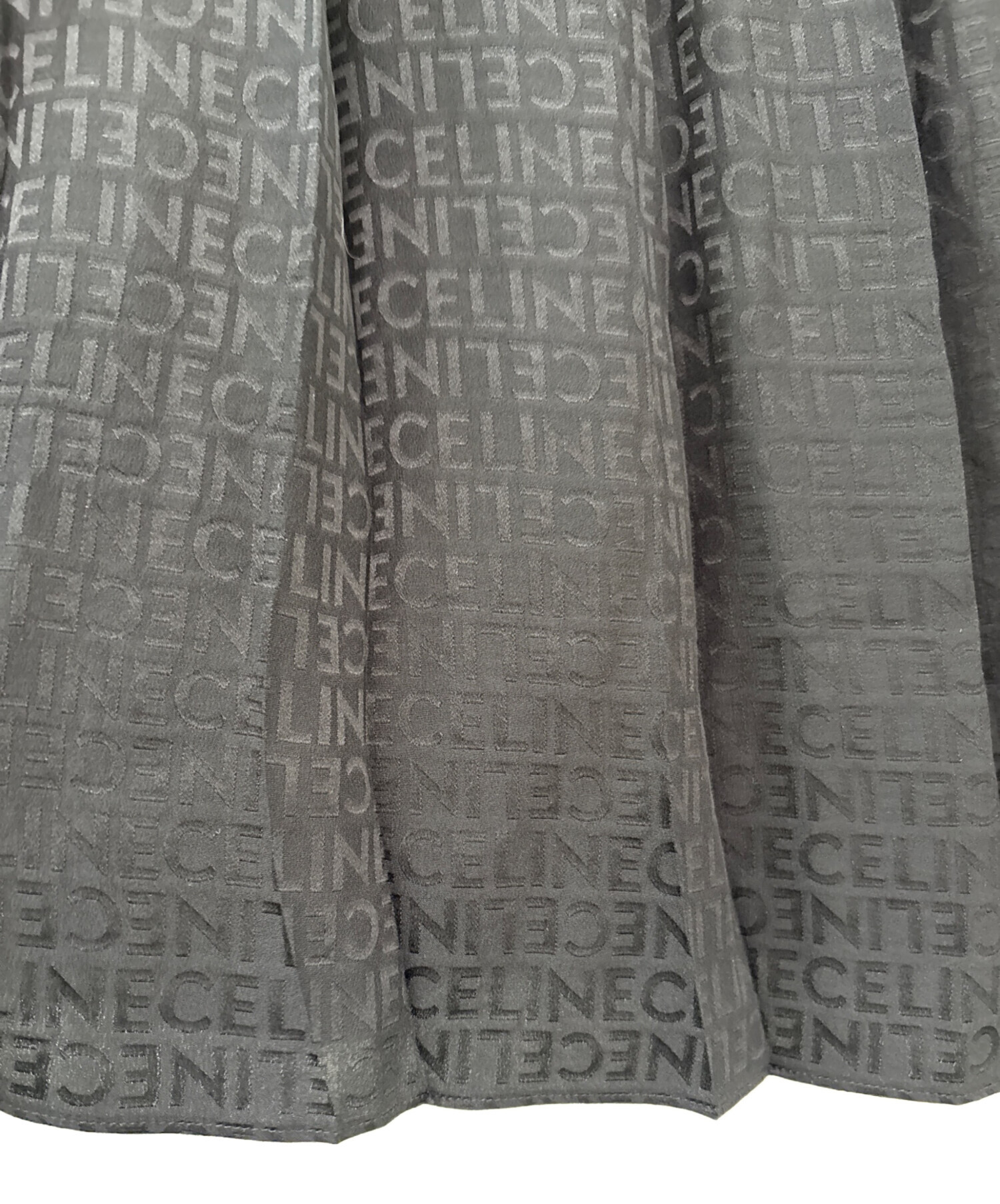 中古・古着通販】CELINE (セリーヌ) ロゴシルクプリーツスカート 中古・古着通販】CELINE (セリーヌ) ロゴシルクプリーツスカート