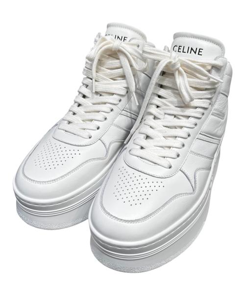 CELINE セリーヌ　ブロックウェッジミュール　ホワイト37 超美品 中古・古着通販】CELINE (セリーヌ) ブロックスニーカーウェッジアウト