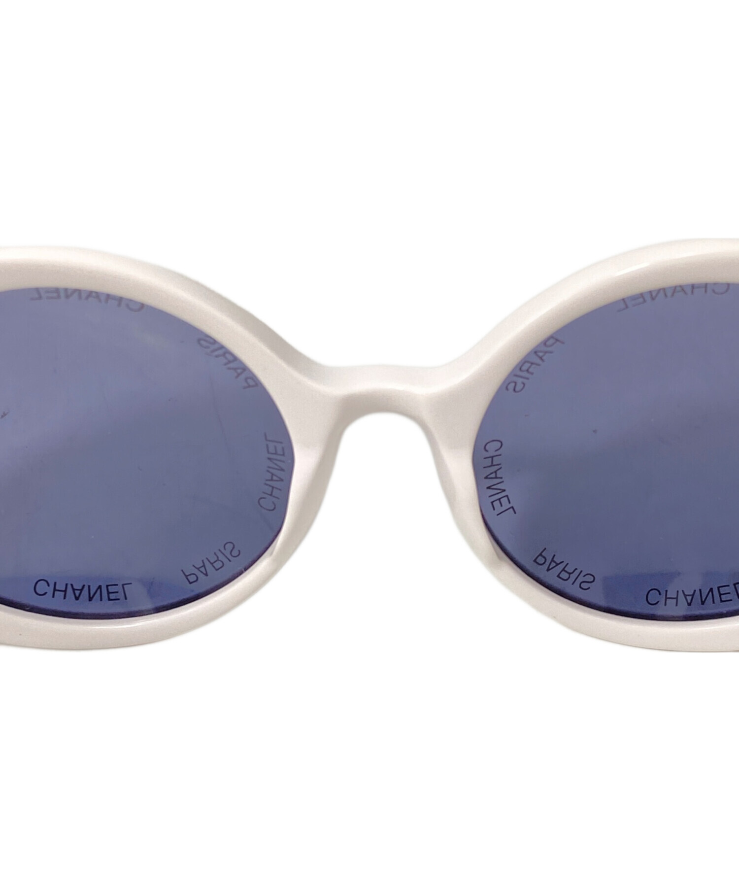 CHANEL ホワイトラウンドサングラス 中古・古着通販】CHANEL (シャネル) ラウンドフレームサングラス