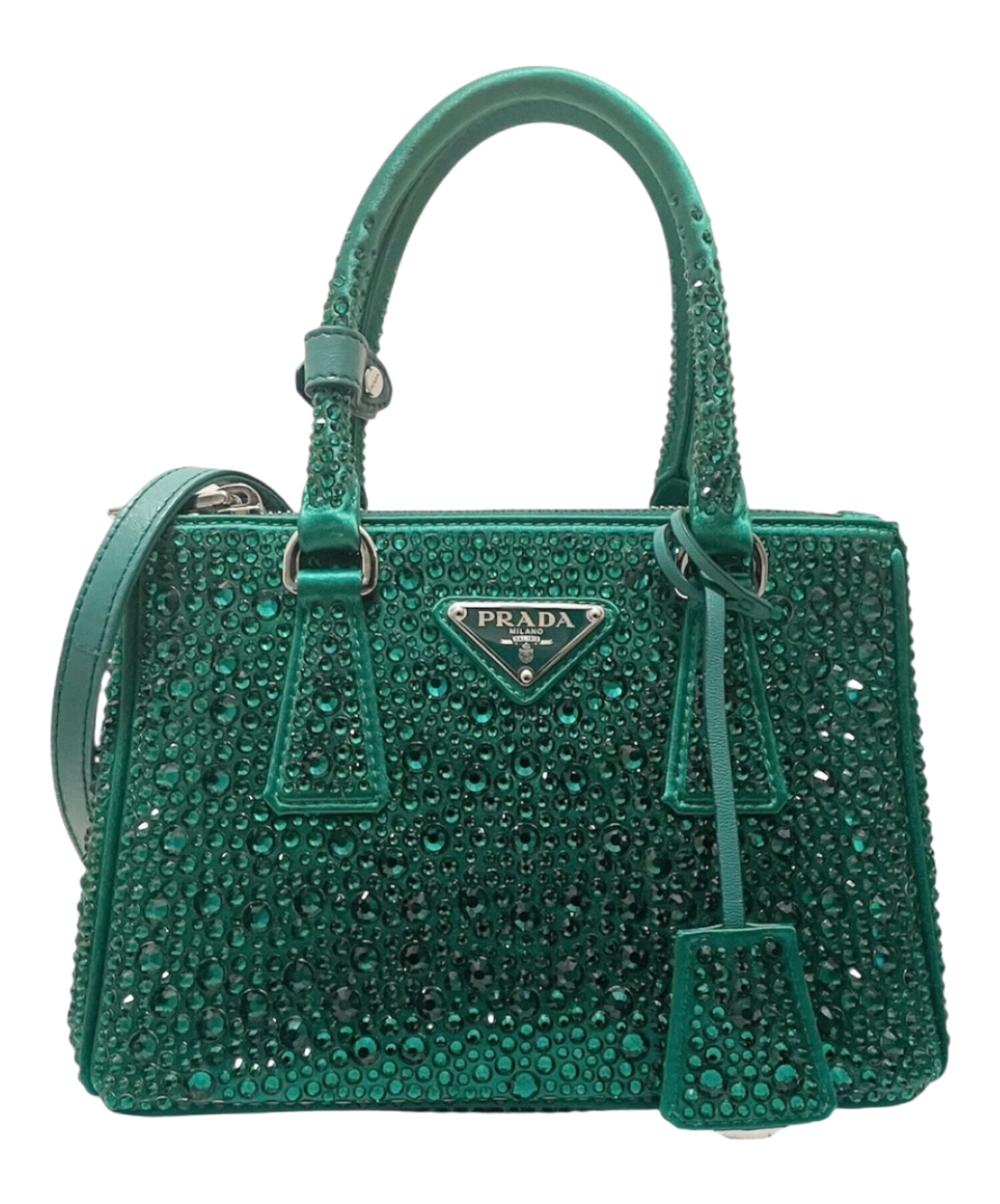 PRADA グリーン ビジネスバッグ　ギャランティ有 PRADA(プラダ) サフィアーノレザーショルダーバッグ グリーン｜【公式