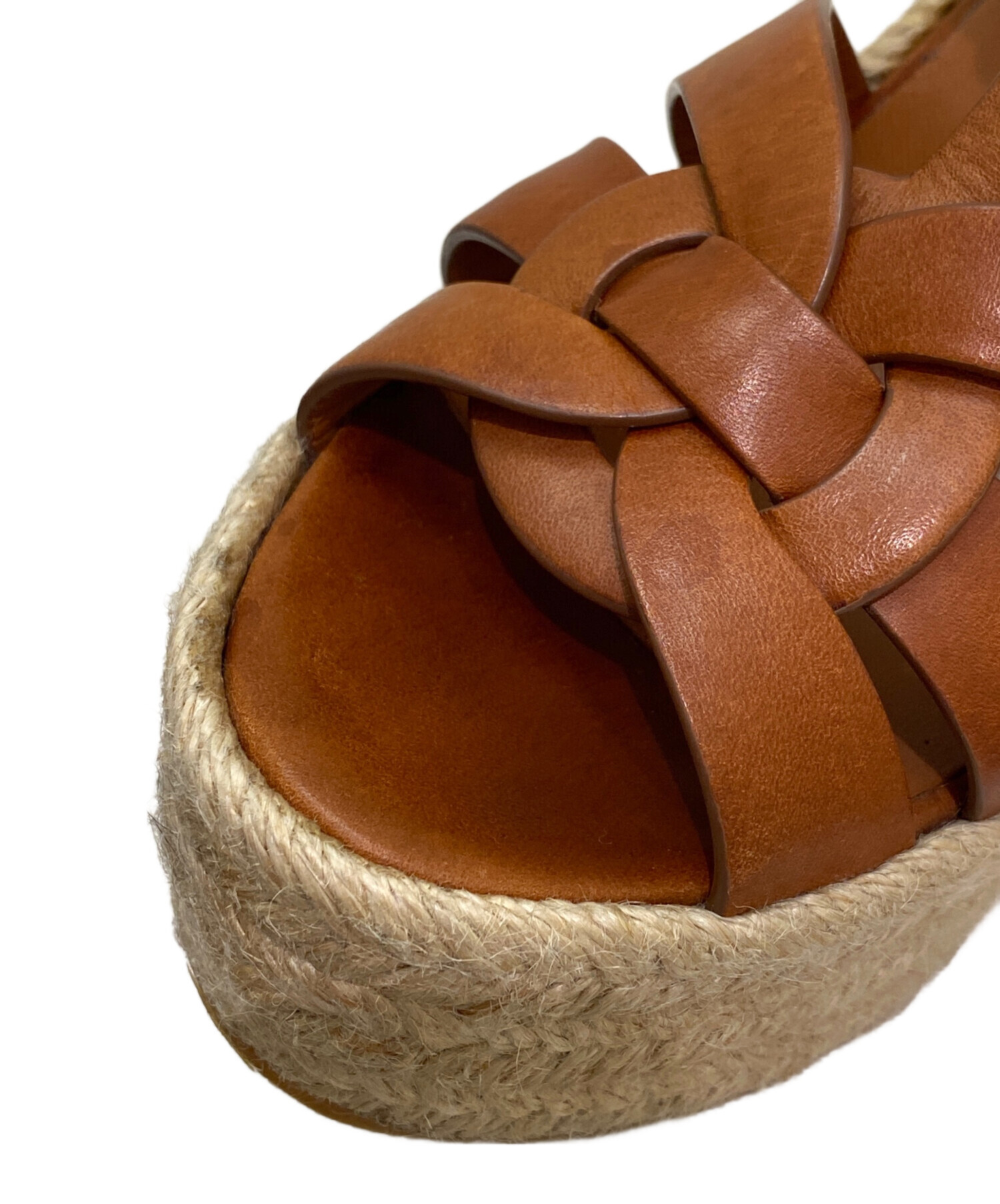 SAINT LAURENT ブラウンウェッジサンダル SAINT LAURENT ブラウンウェッジサンダル SAINT LAURENT ブラウン