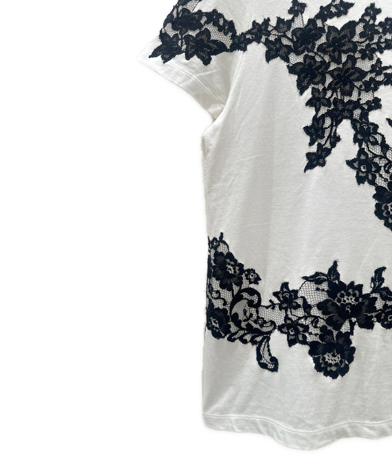 中古・古着通販】VALENTINO (ヴァレンティノ) レースTシャツ ホワイト 