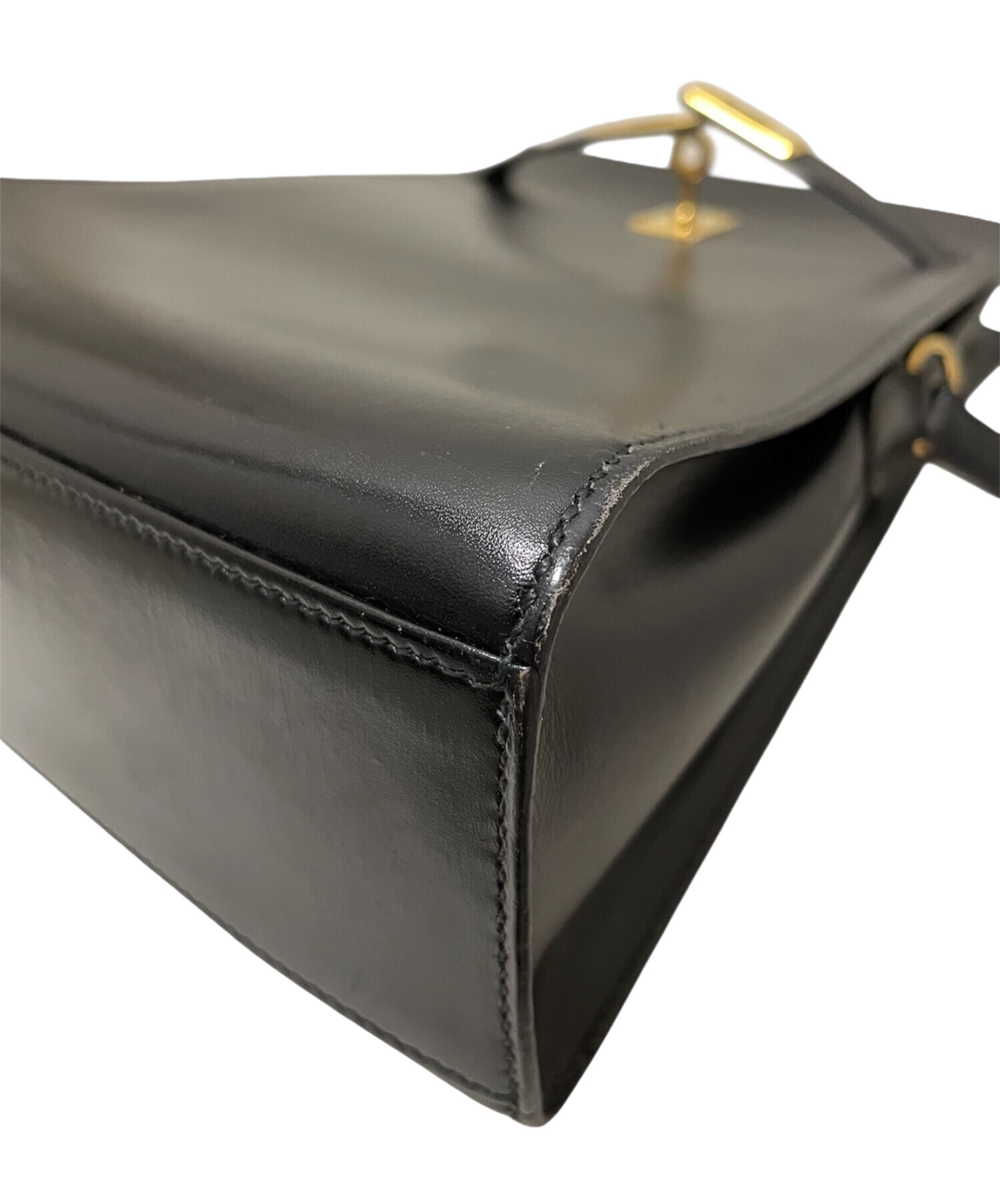 ■エルメススポーツ タイ付きシャツ 黄金の拍車 Mサイズ　HERMES／総柄／茶／ブラウン／七分袖／フランス製／メンズ／春 中古・古着通販HERMES (エルメス) ケリースポーツPM⁄ゴールド金具