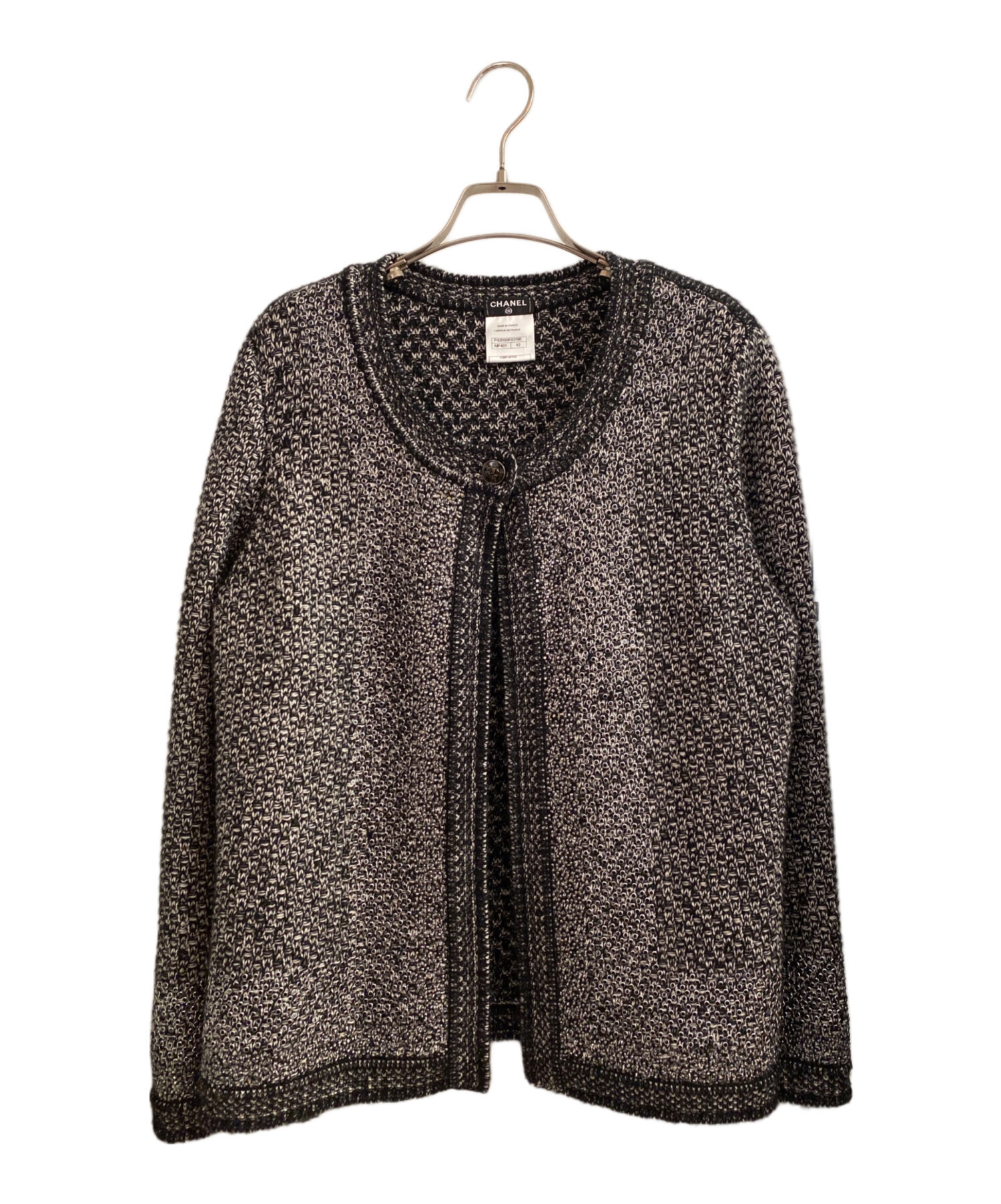 シャネル  P39219K02781 ラインストーン装飾ビジューボタンカーディガン レディース 42 中古・古着通販】CHANEL (シャネル) ココマークボタン ラインストーン
