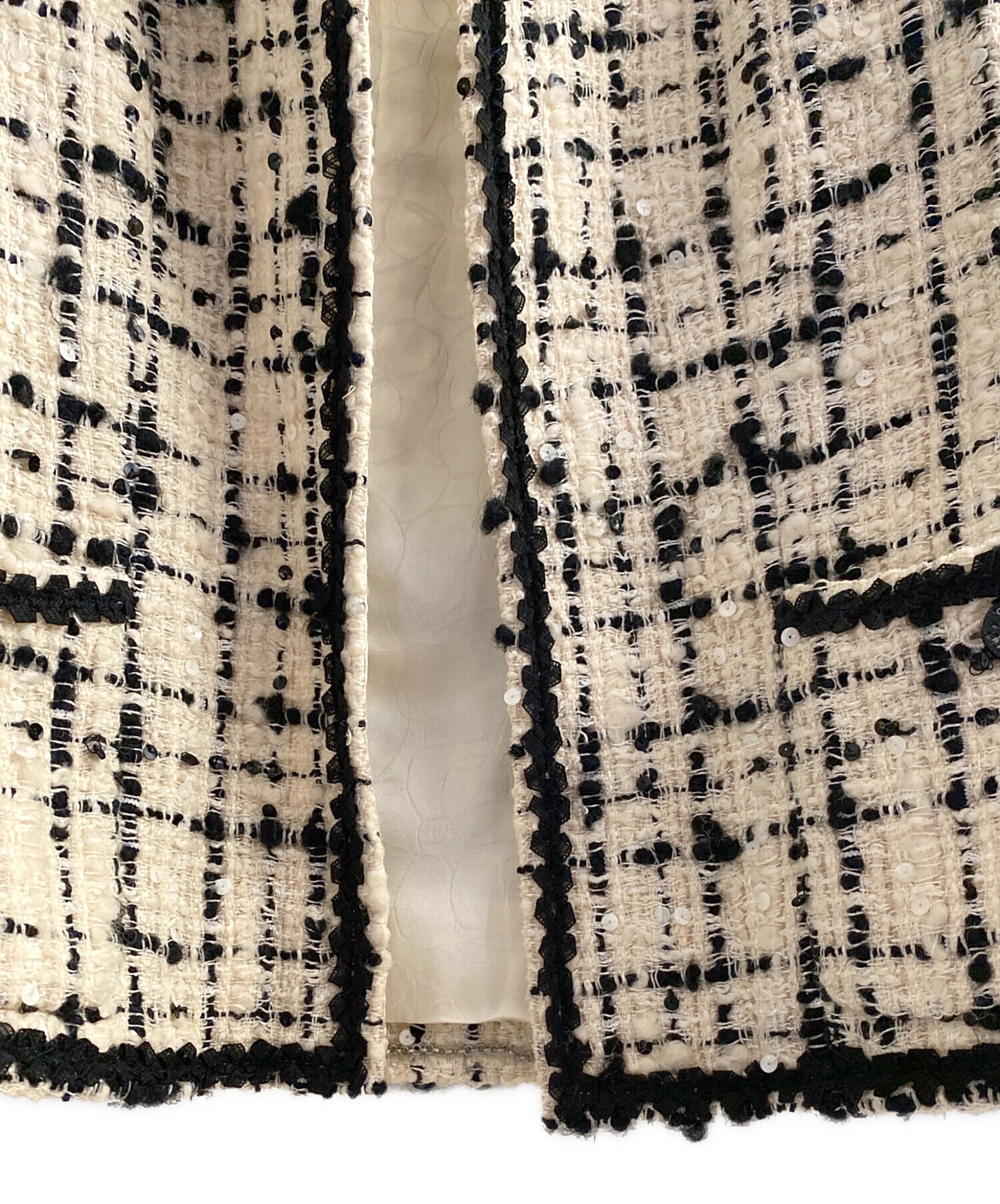 中古・古着通販】CHANEL (シャネル) スパンコール装飾 ツイードノー