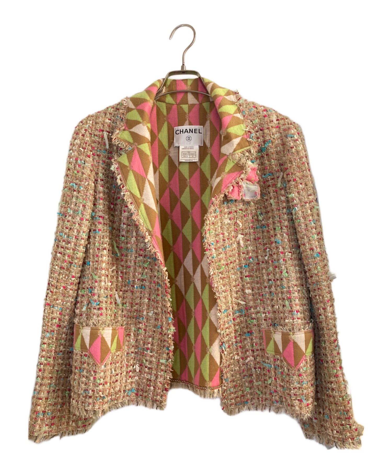 中古・古着通販】CHANEL (シャネル) ジャケット ブラウン×マルチカラー