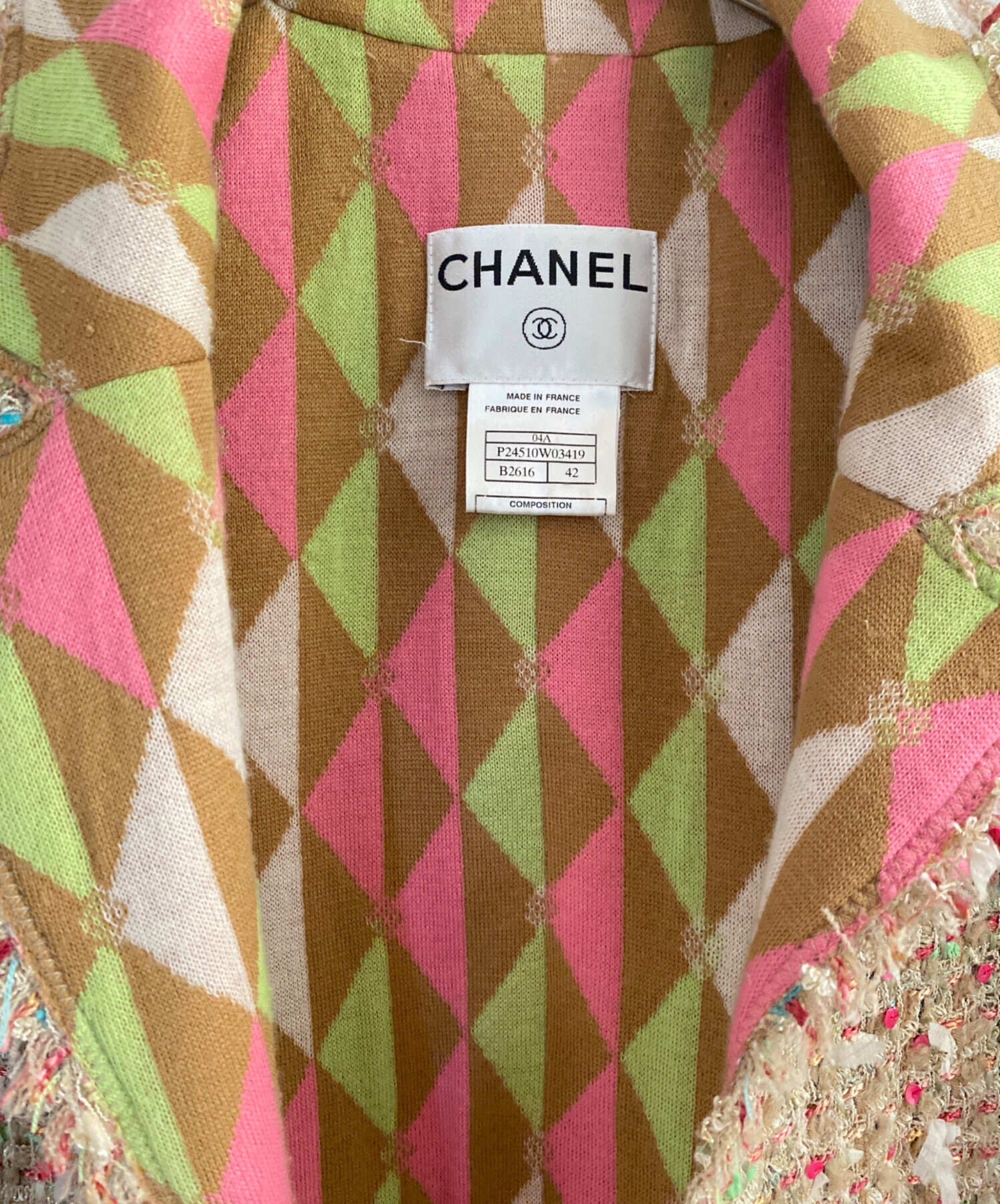 中古・古着通販】CHANEL (シャネル) ジャケット ブラウン×マルチカラー
