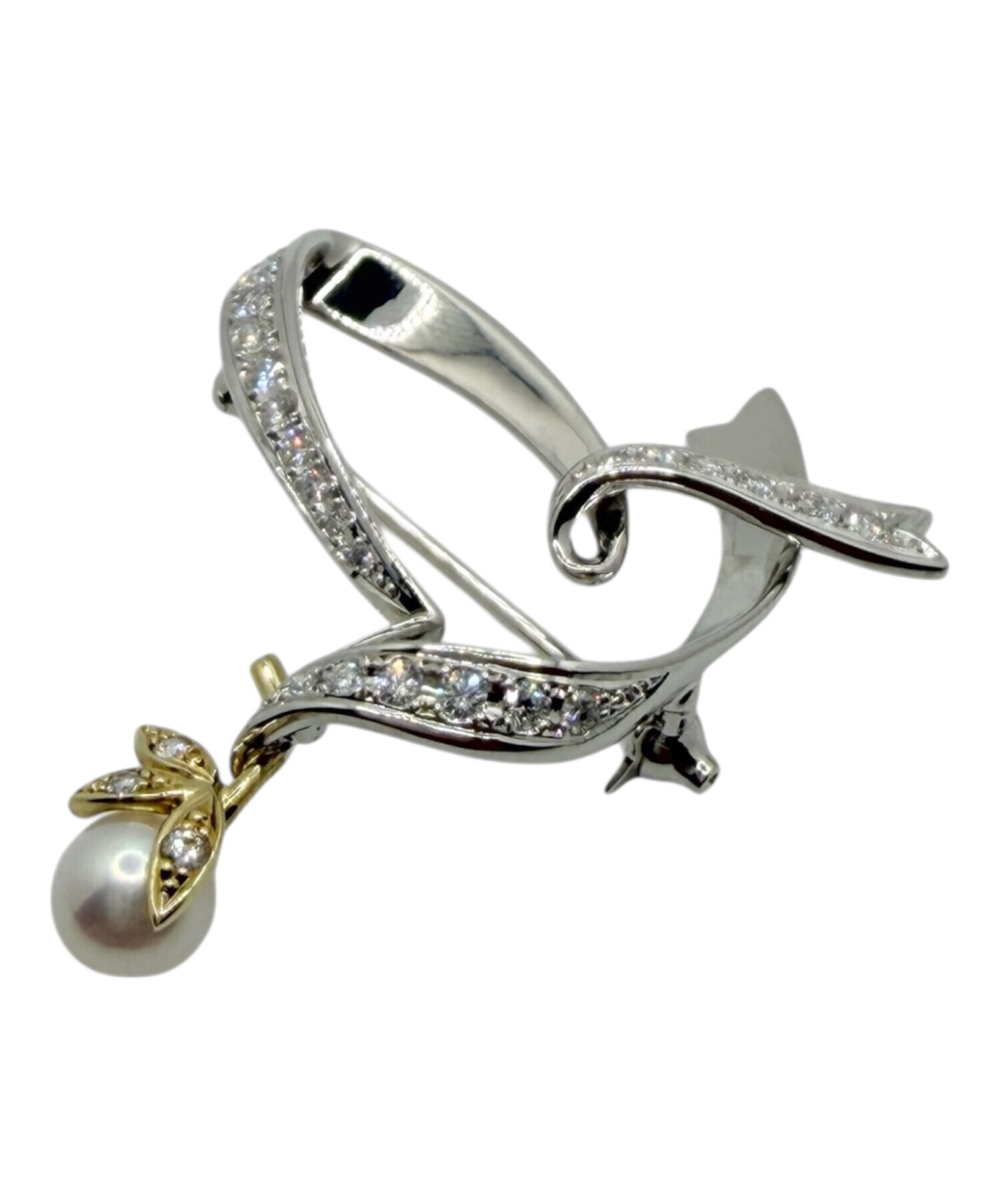 中古・古着通販】MIKIMOTO (ミキモト) ダイヤモンドパールブローチ