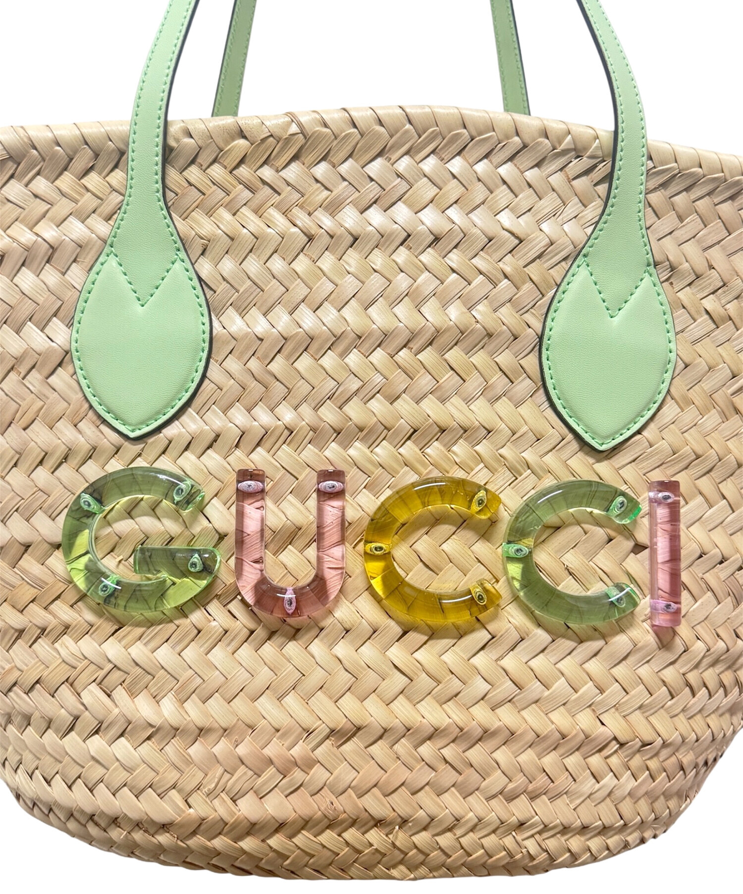 中古・古着通販】GUCCI (グッチ) ストローカゴバッグ ベージュ