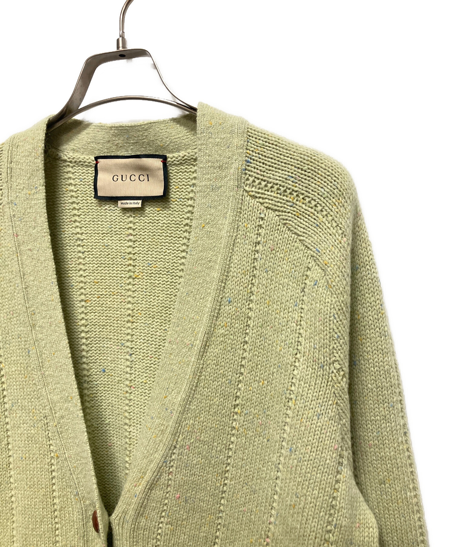 中古・古着通販】GUCCI (グッチ) ベルテッドリブニットカーディガン