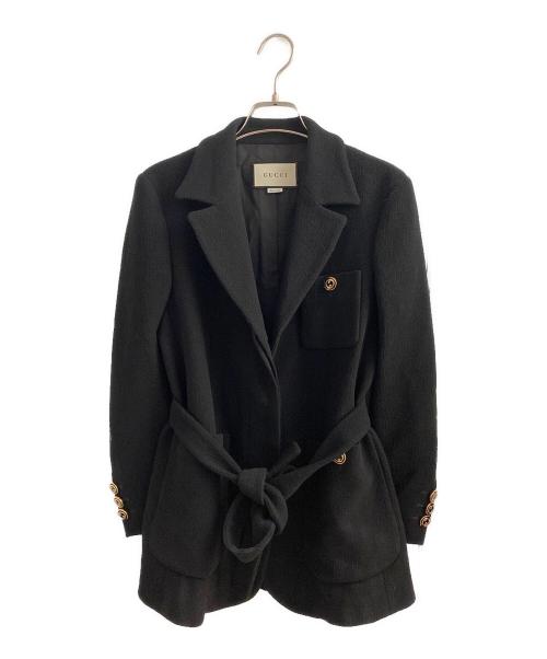 GUCCI 黒 ボタン付きジャケット org.jpg